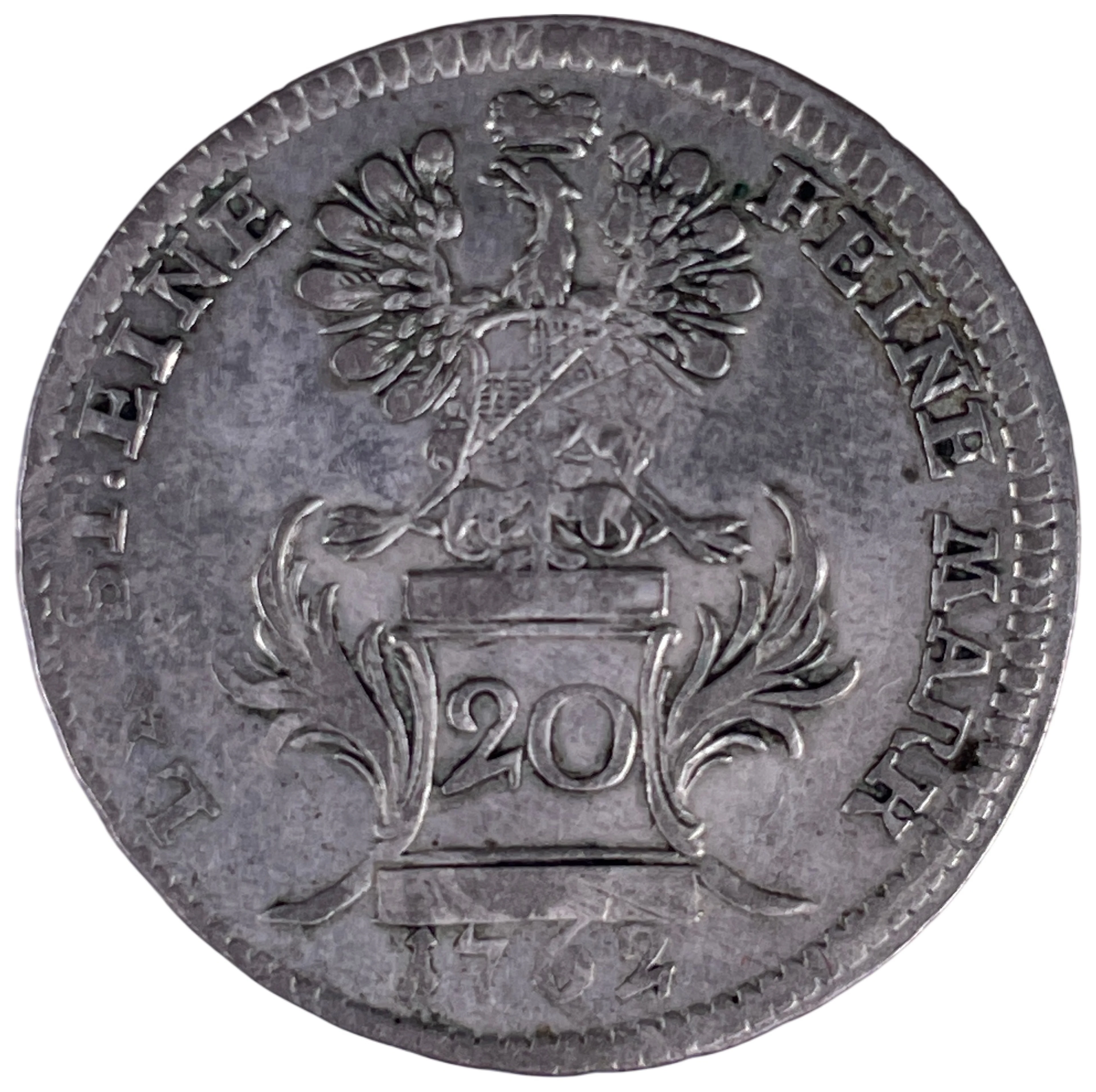 Los 1426: Silberne 20 Kreuzer Münze Brandenburg-Ansbach Alexander 1762