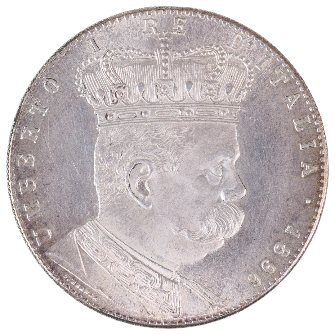 Los 1445: Italienische Kolonie Eritrea Silber Münze 5 Lire 1896 Tallero