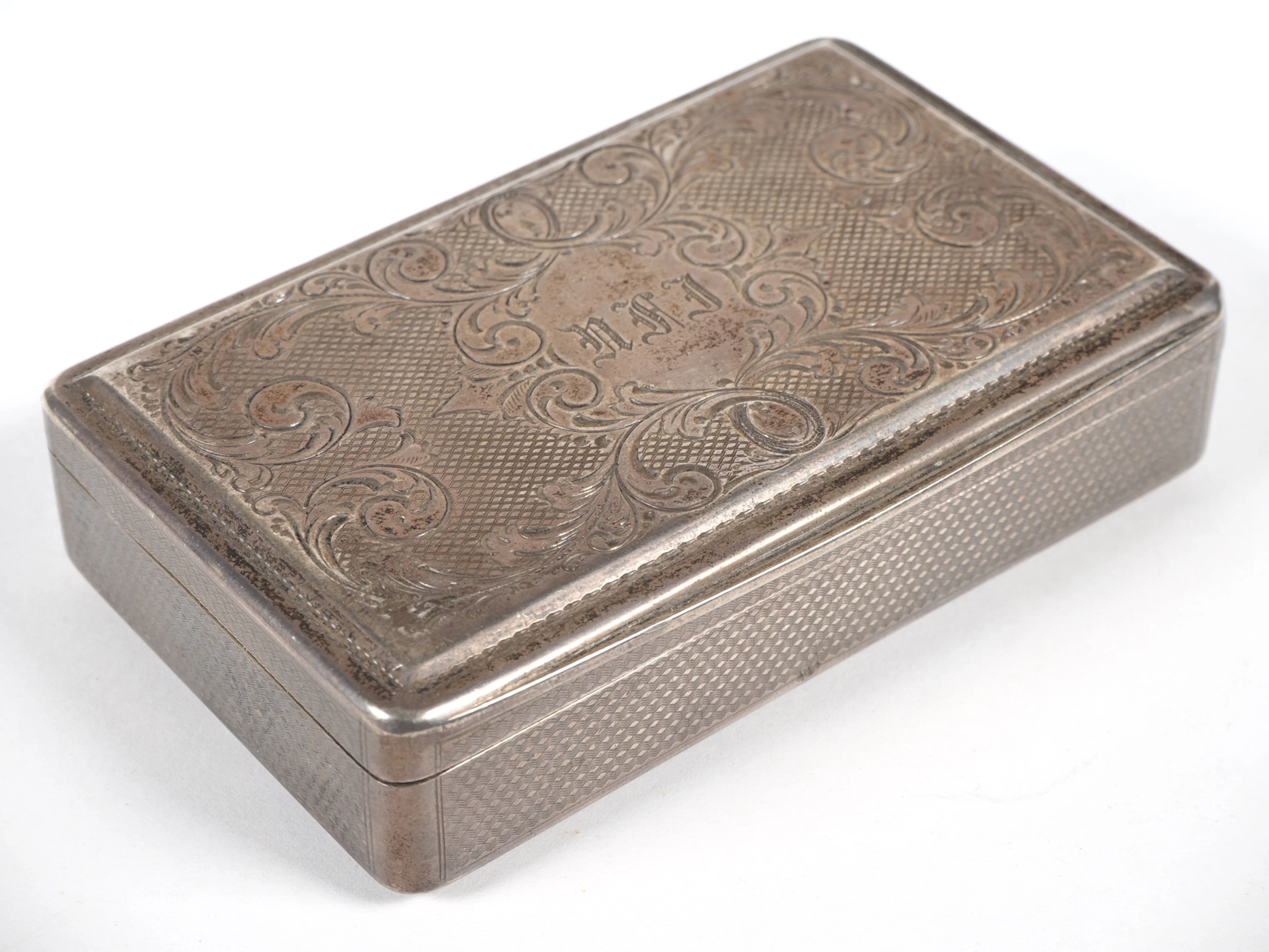 Los 780: Silberdose aus 13 Lot mit Widmung, 1871