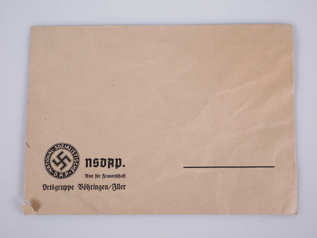 Los 2367: NSDAP Ortsgruppe Vöhringen / Iller Blanko Briefumschlag, Erstandruck