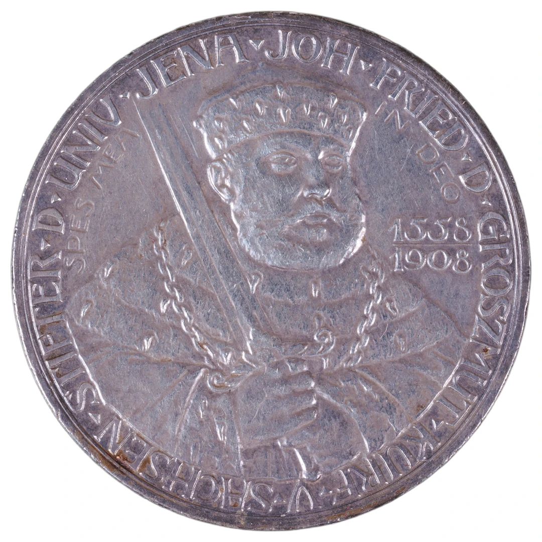 Los 1443: Sachsen-Weimar-Eisenach 5 Mark 1908 Silbermünze 350 Jahre