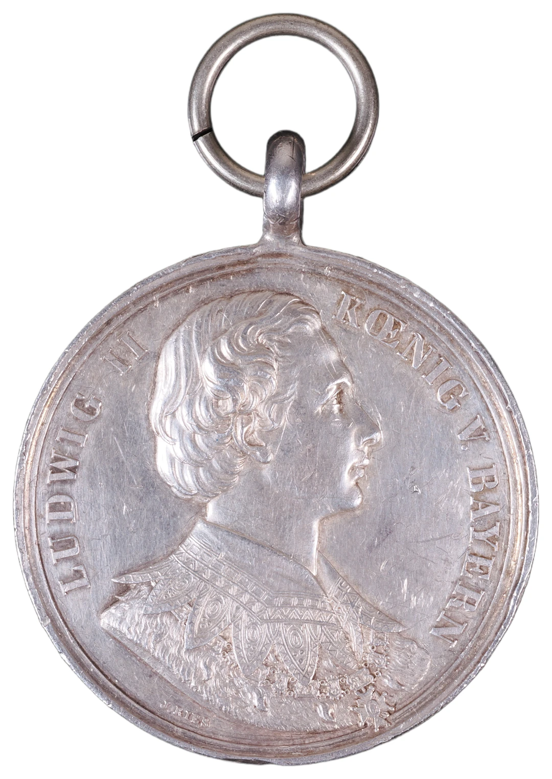 Los 1447: Silberne Medaille König Ludwig II. von Bayern von J. Ries