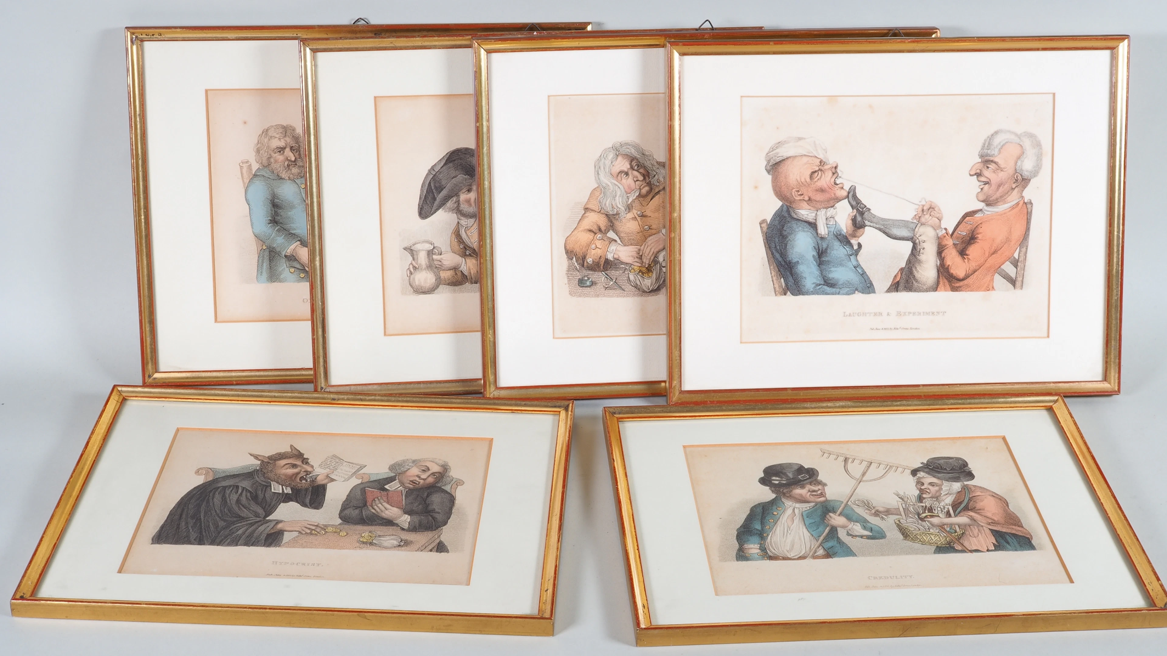 Los 241: John Collier / Edward Orme: Sechs humoristische Kupferstiche, 1810