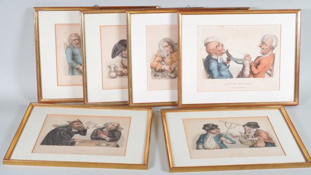Los 241: John Collier / Edward Orme: Sechs humoristische Kupferstiche, 1810