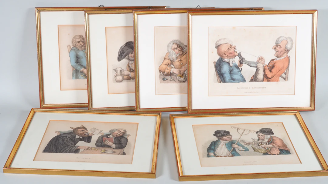 Los 241: John Collier / Edward Orme: Sechs humoristische Kupferstiche, 1810