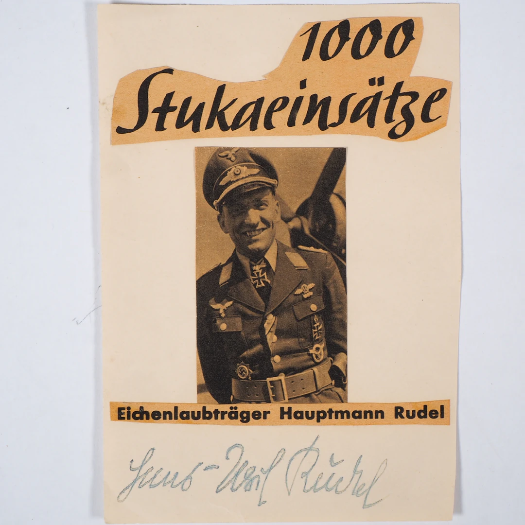 Los 2414: Heldenbild mit orig. Unterschrift Hans-Ulrich Rudel