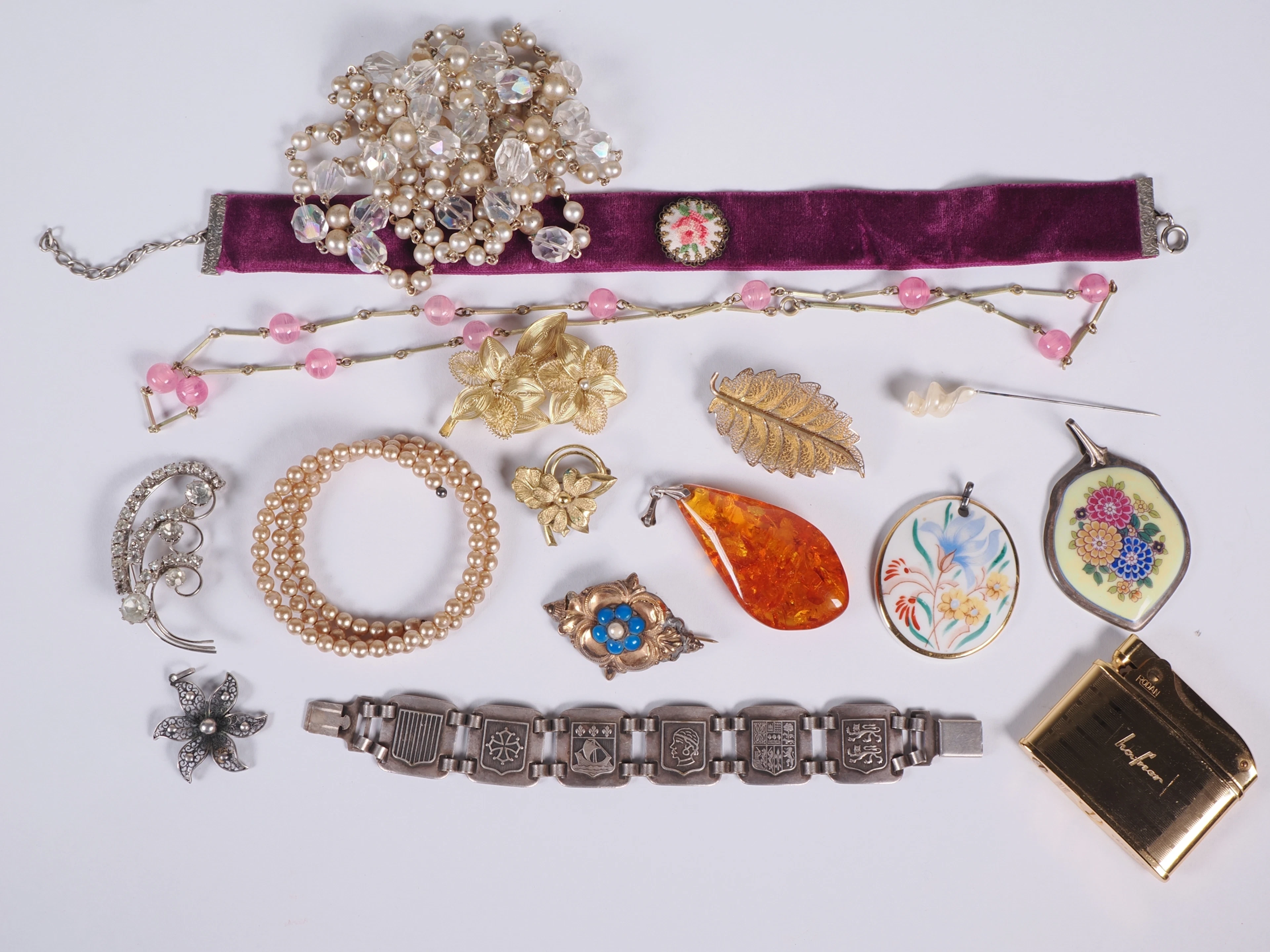 Los 720: Konvolut Modeschmuck, teils Silber, Bernstein