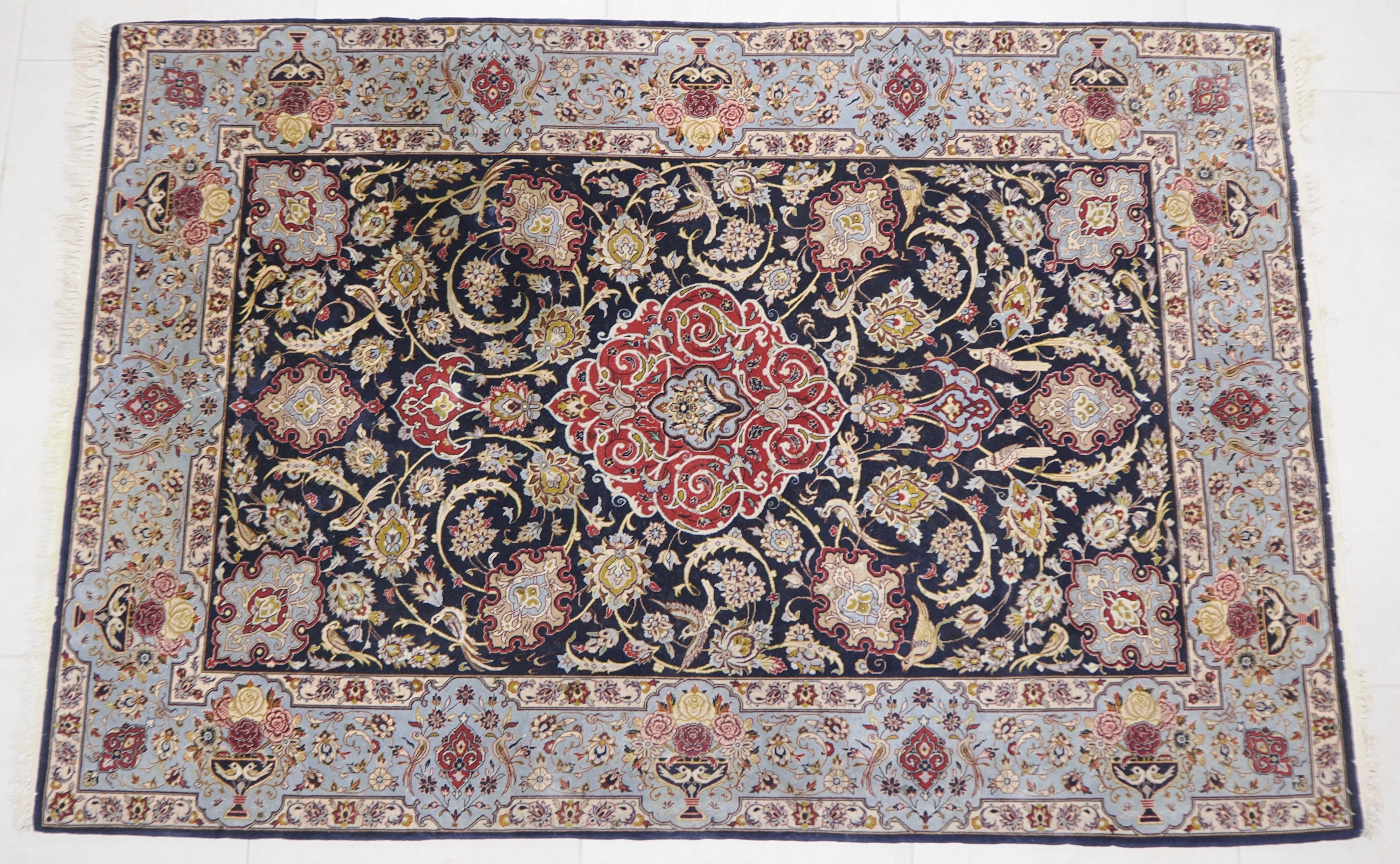 Los 1352: Feiner Isfahan Perserteppich, Korkwolle/Seide - 170 x 115cm