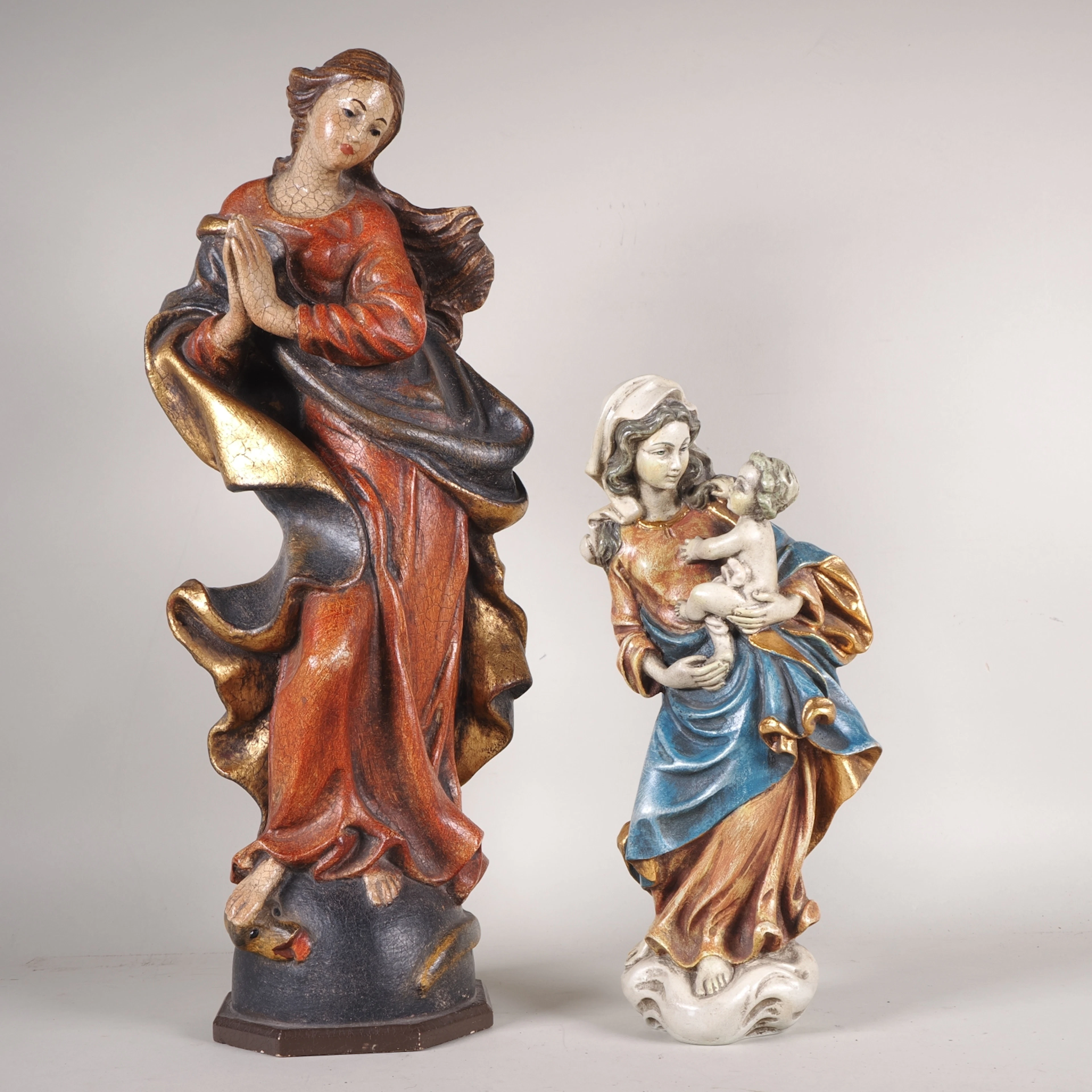 Los 1169: Paar Maria Heiligenfiguren aus Holz
