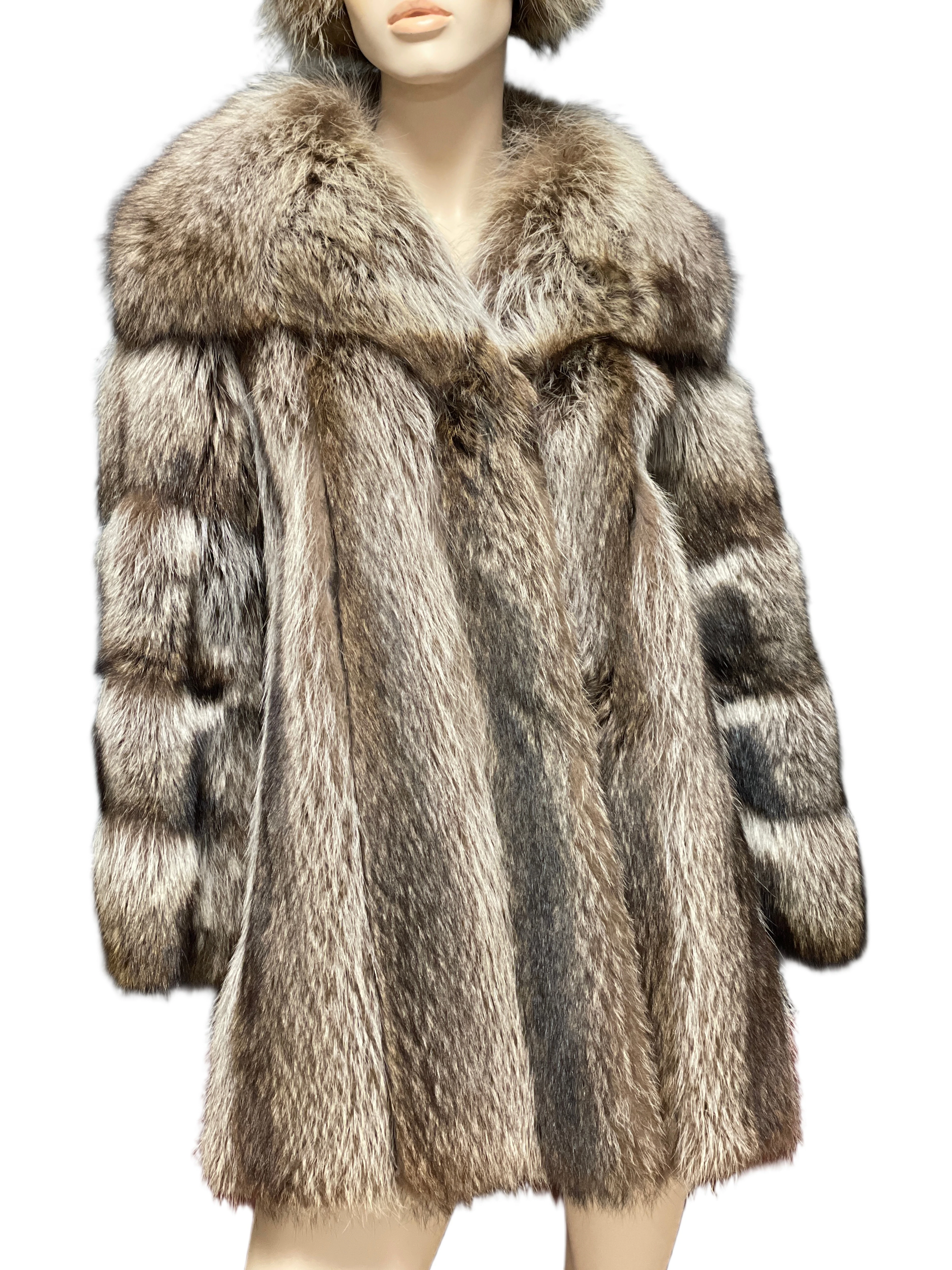 Los 1639: Vintage Pelzjacke aus Waschbärpelz von Pelze Peter Augsburg