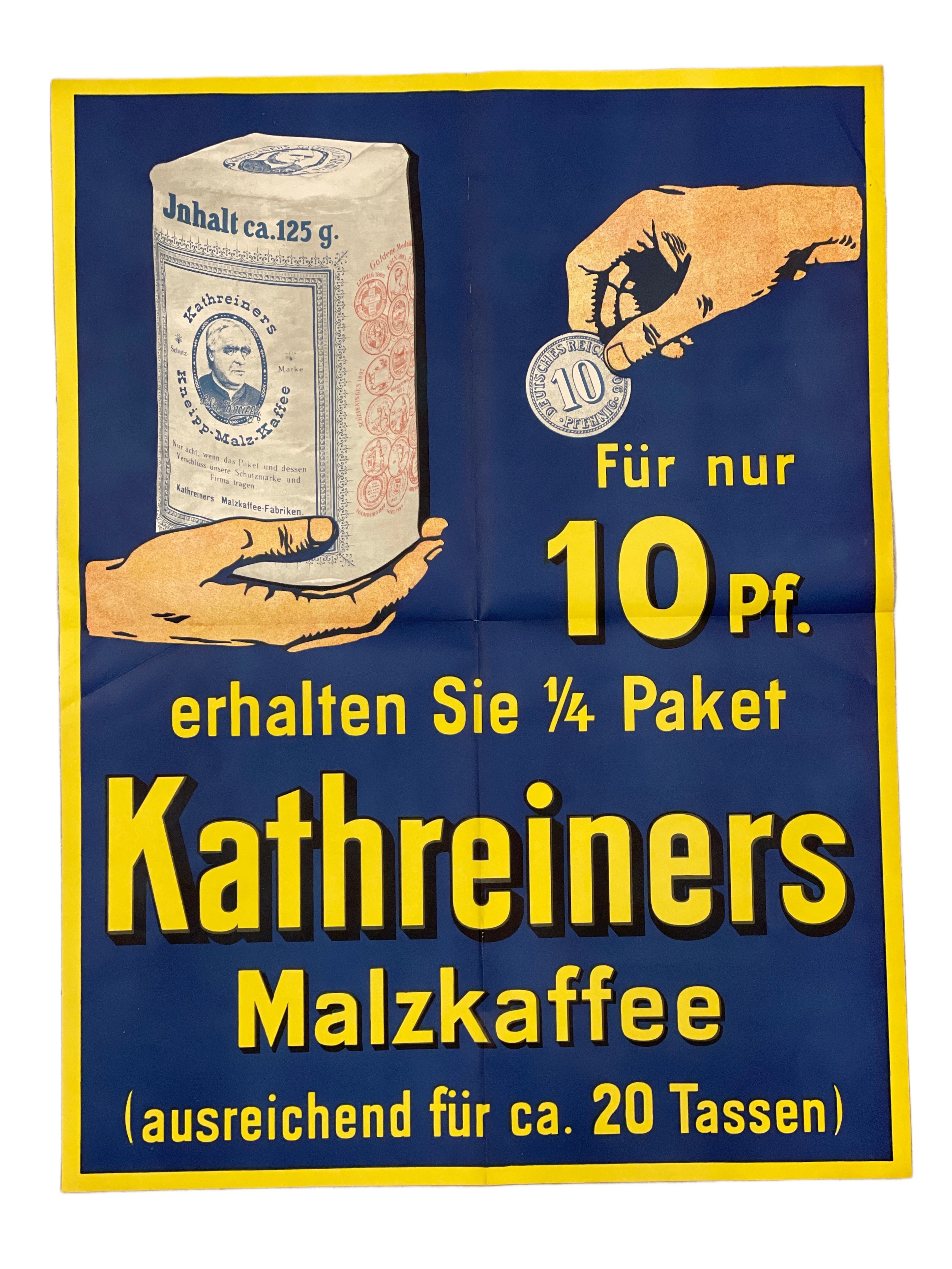 Los 1643: Kathreiners Malzkaffee Verkaufsplakat der 1920er Jahre