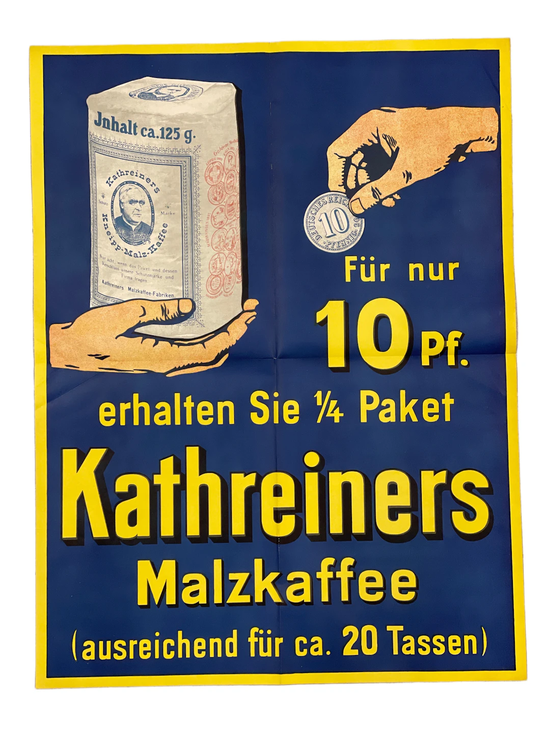 Los 1643: Kathreiners Malzkaffee Verkaufsplakat der 1920er Jahre