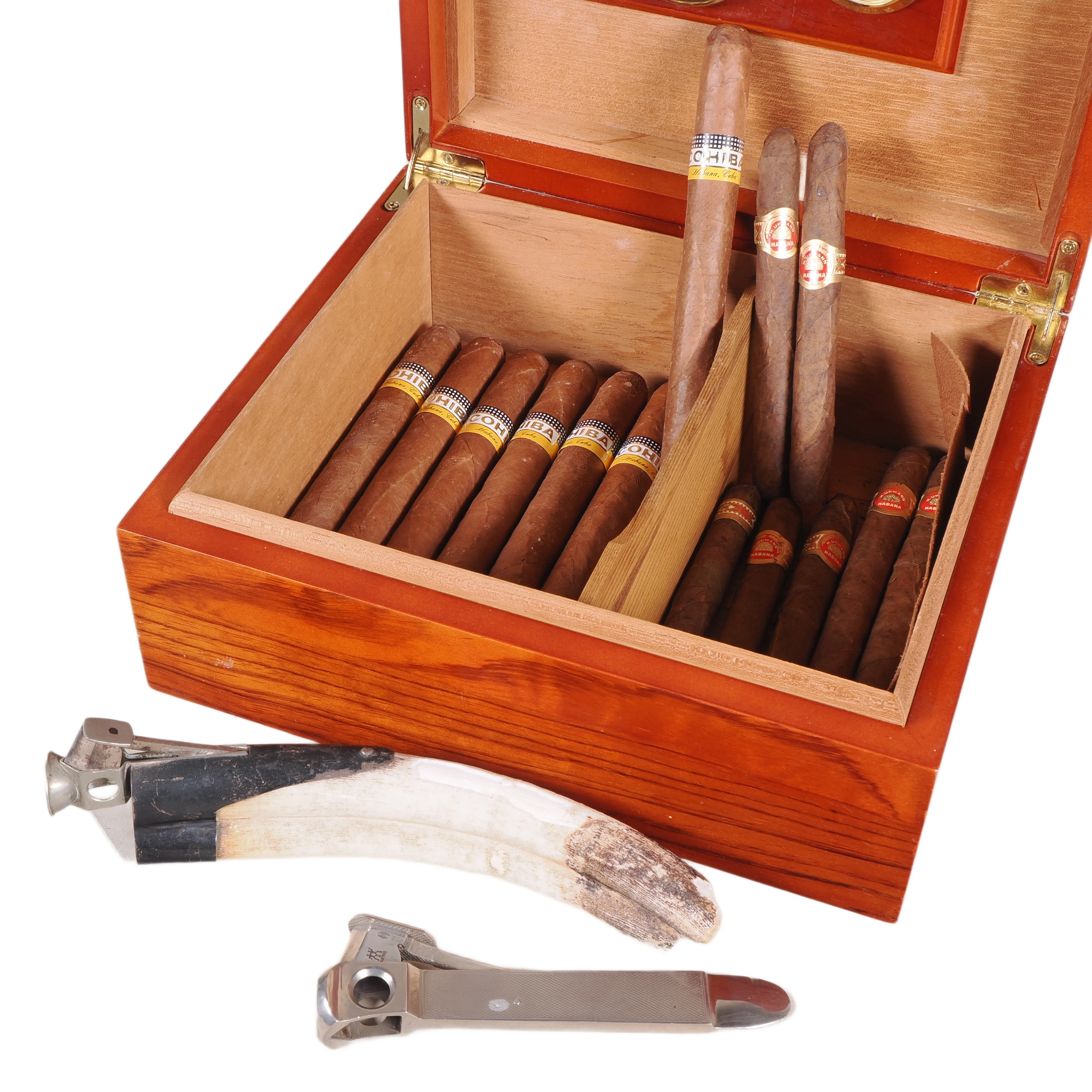 Los 1650: Cohiba Zigarren in edler Humidor Box mit 2 Zigarrenschneidern