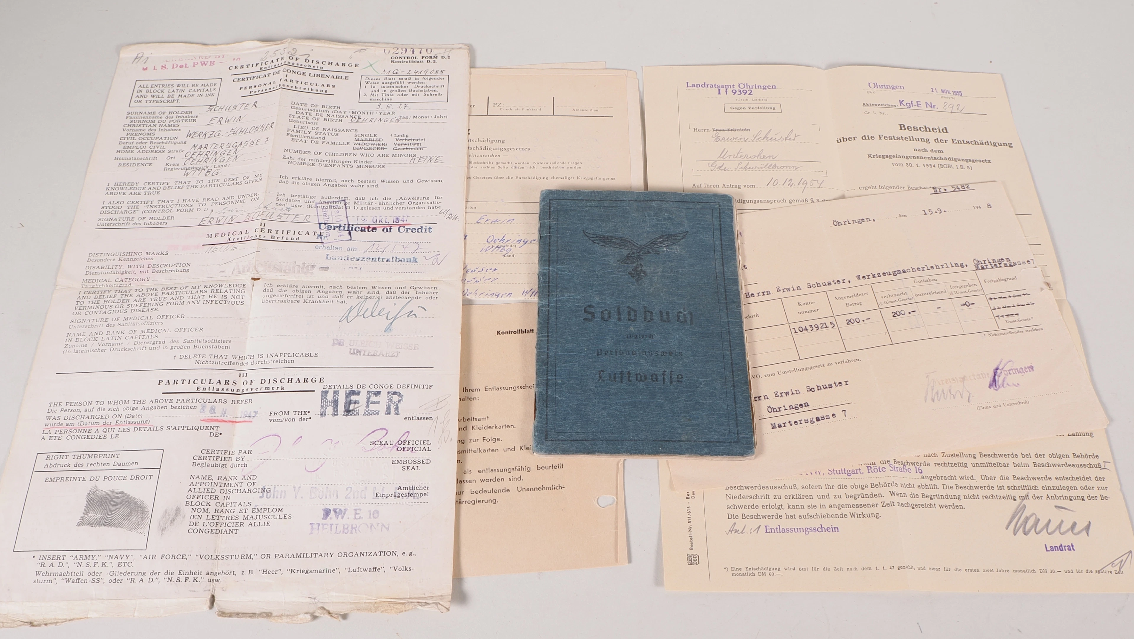Los 2135: Soldbuch der Luftwaffe 1945 Fallschirmarmee u.-Grenadiere