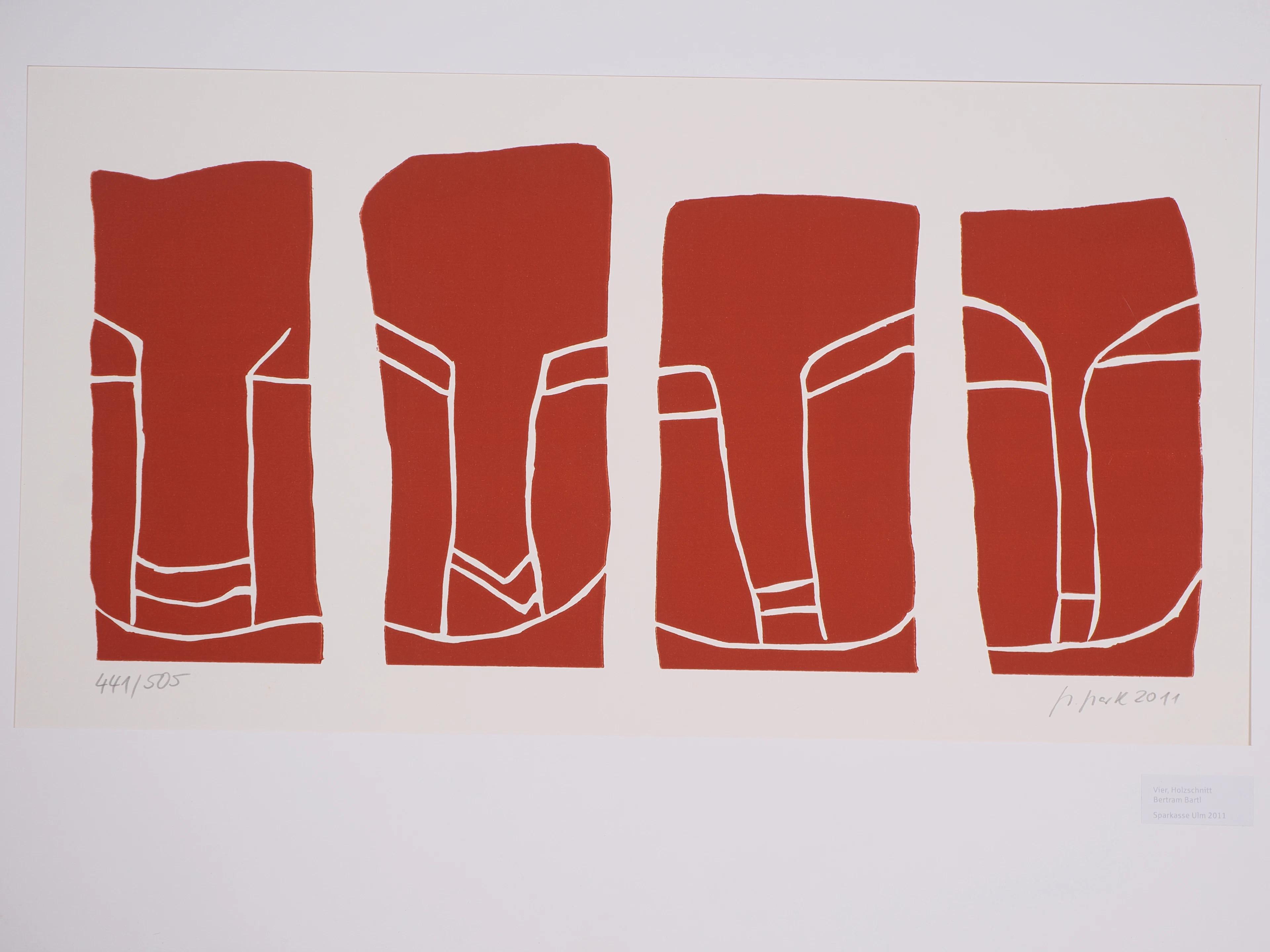 Los 288: Bertram Bartl, Vier, Holzschnitt, 2011