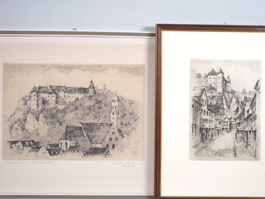 Los 257: Paar Radierungen von Gustl Illenberger (*1898) - Ansicht Heidenheim