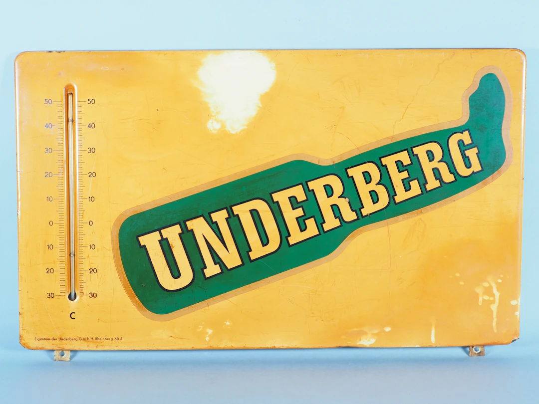 Los 1608: Underberg Thermometer, Reklameschild