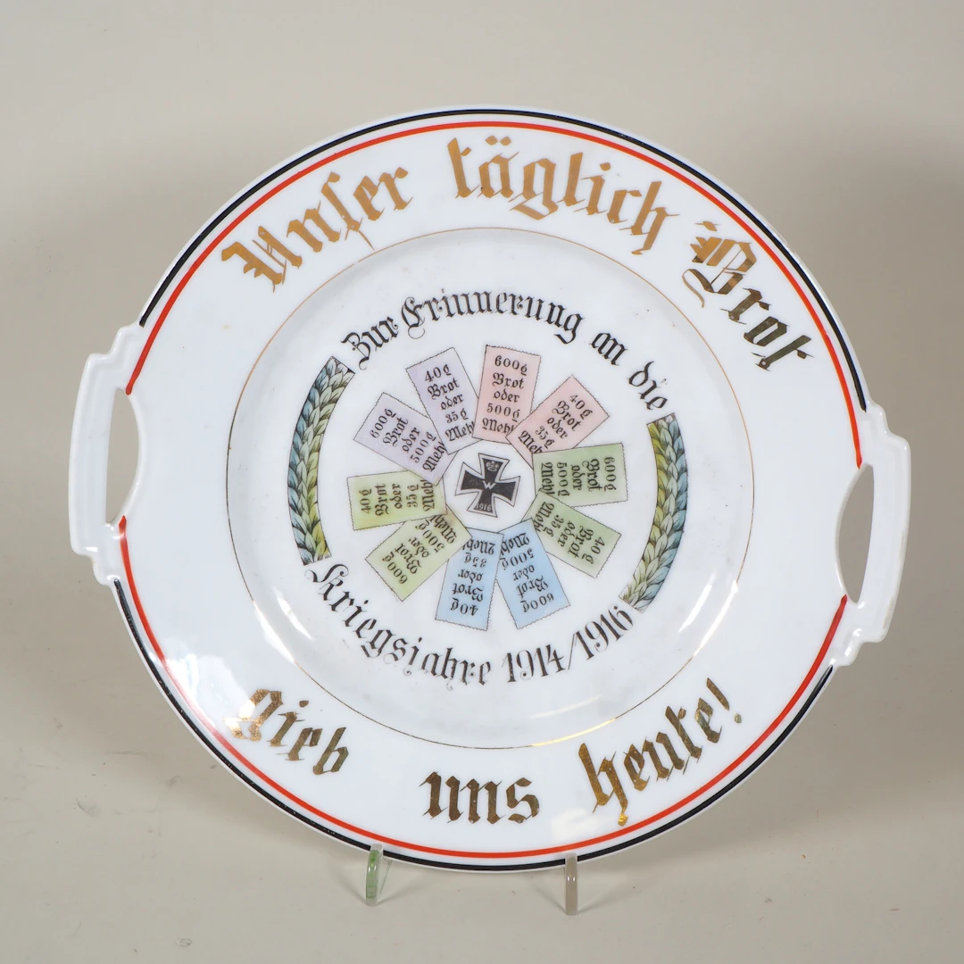 Los 2110: Porzellanteller patriotisch Brot, gib uns heute! 1914/1916 WK1