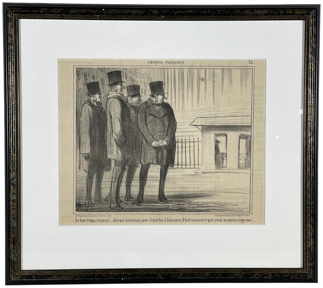 Los 285: Honore Daumier Lithographie Croquis Parisiens Bourse hochwertig