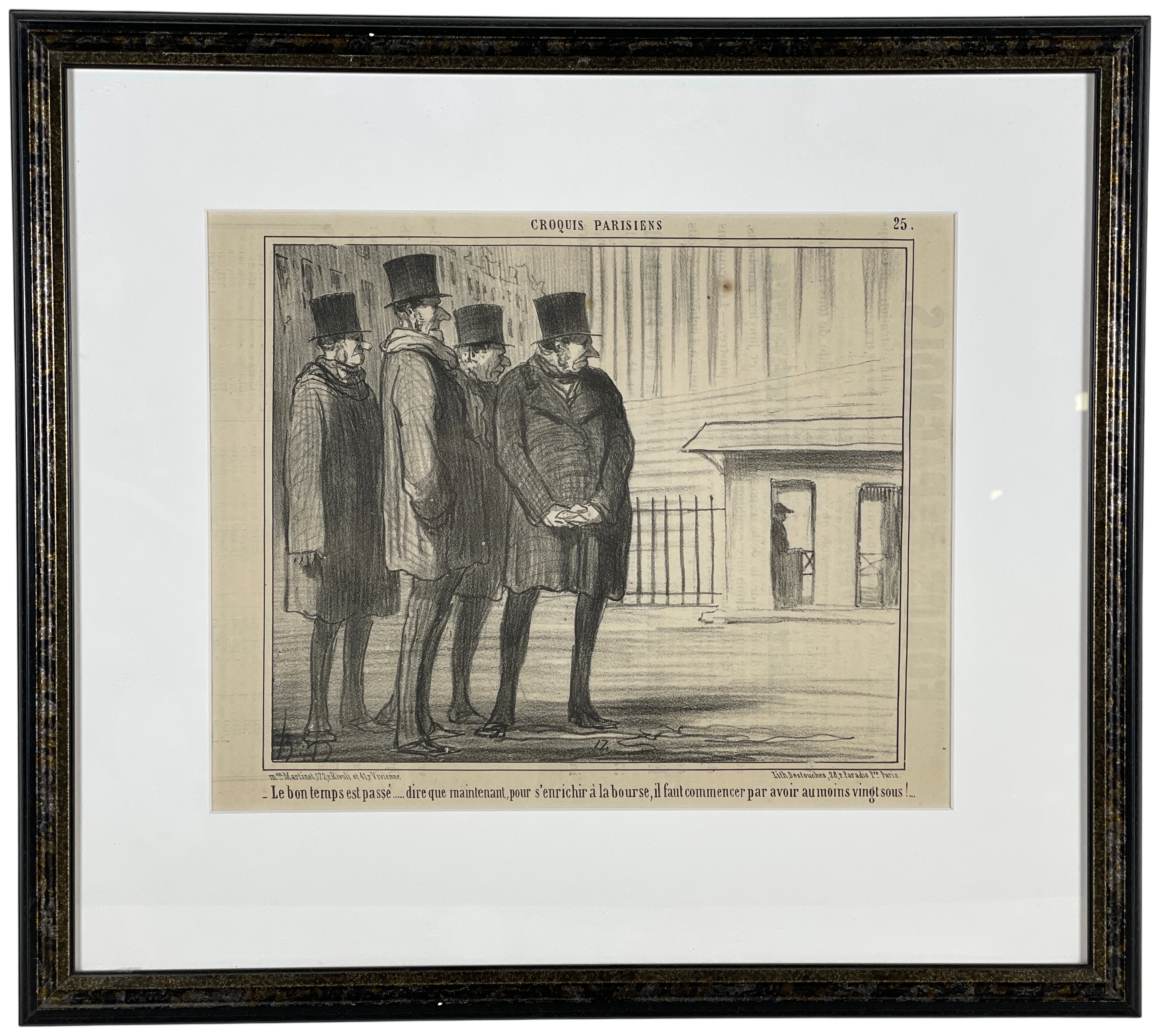 Los 285: Honore Daumier Lithographie Croquis Parisiens Bourse hochwertig