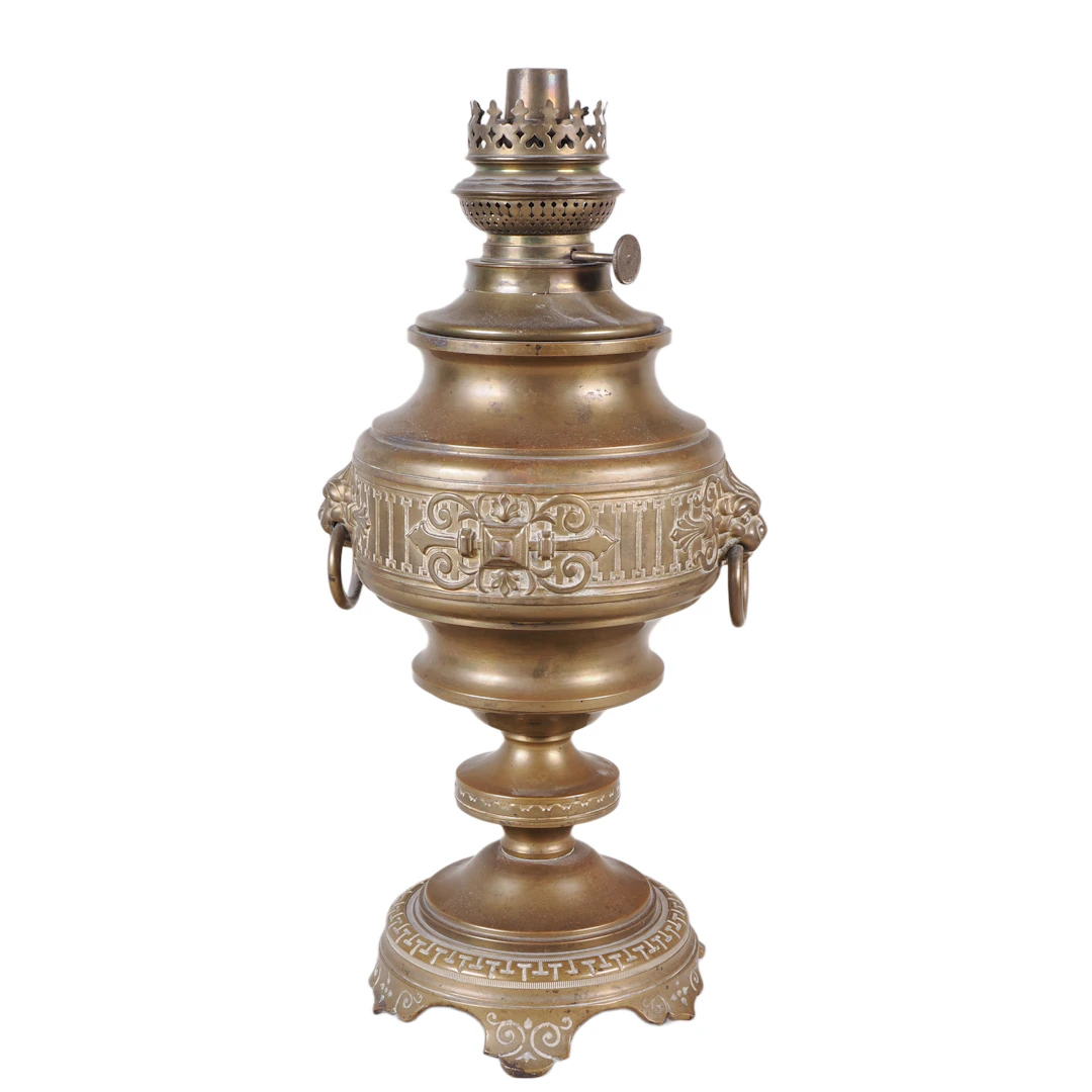 Los 1660: Historismus Petroleumlampe aus Messing, Wild und Wessel