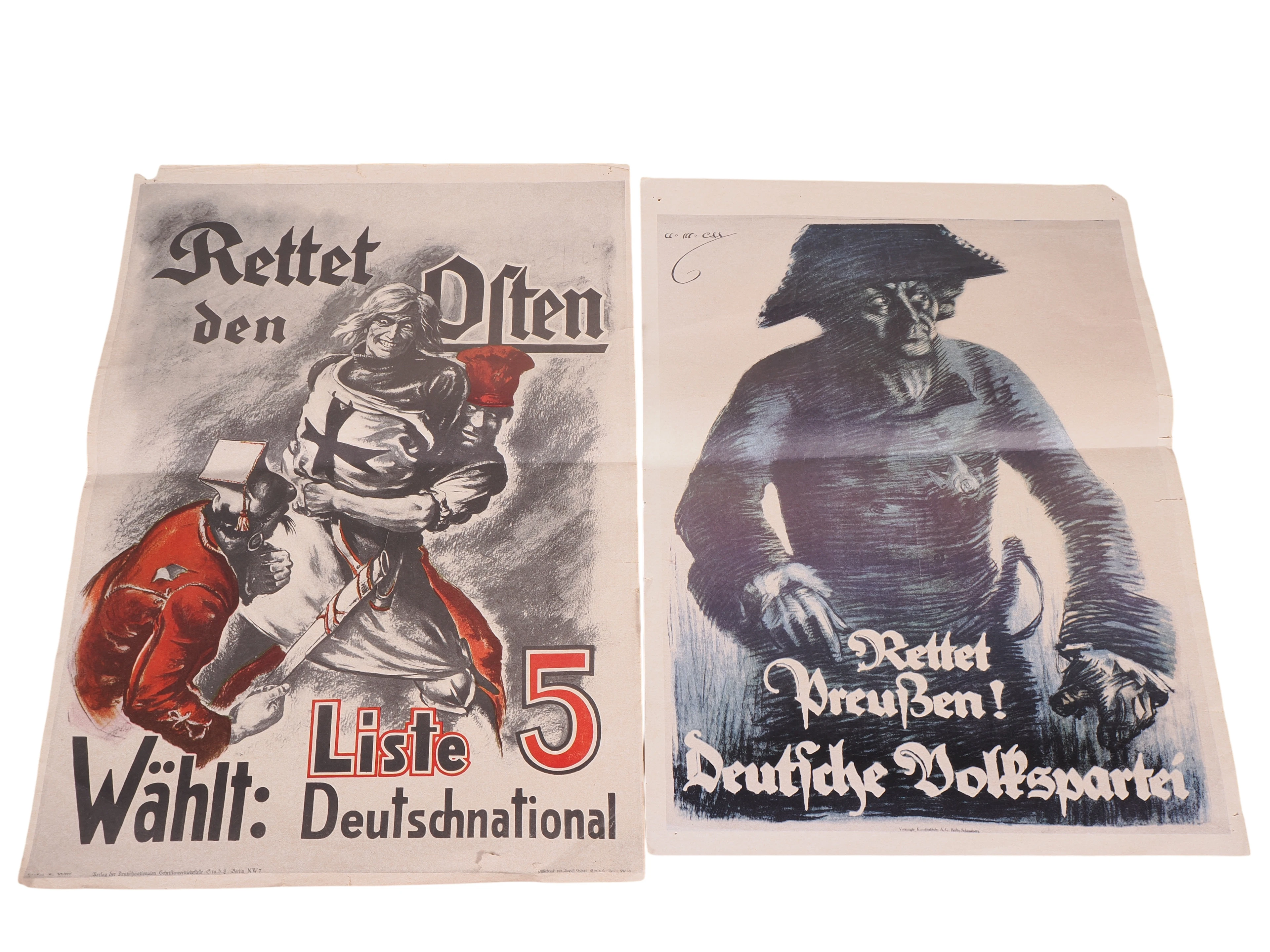Los 2518: Zwei politische Wahlplakate der Weimarer Republik DNVP und