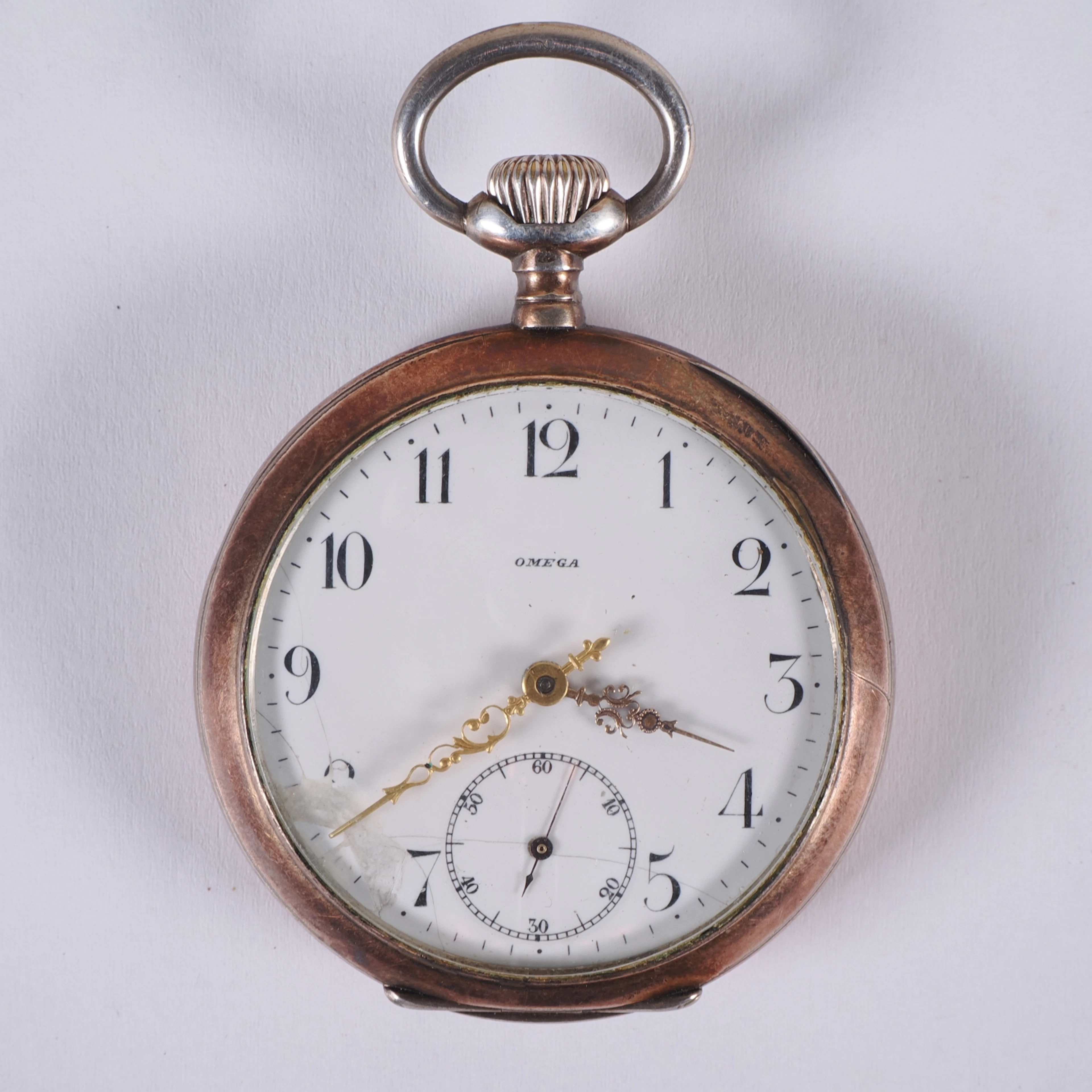 Los 652: Taschenuhr -Omega- um 1900 ,Uhr im Silbergehäuse gestempelt