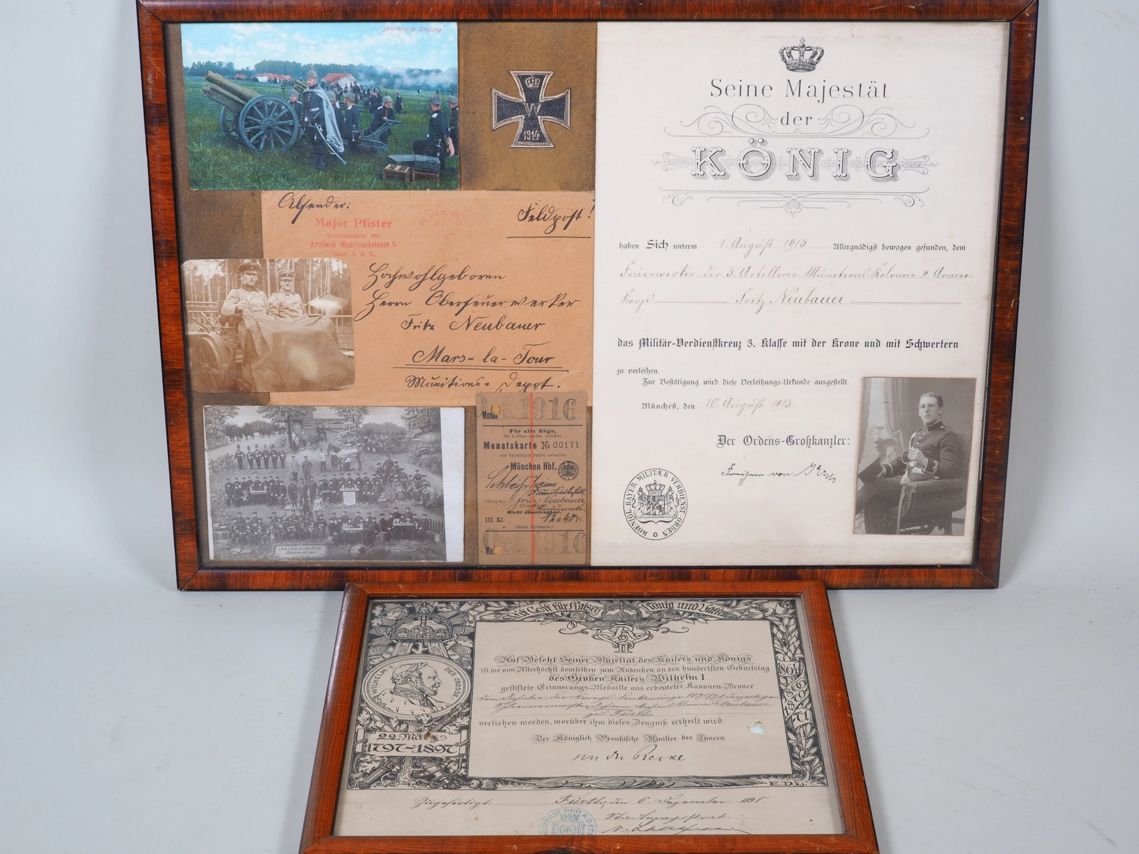 Los 2106: Deutsches Kaiserreich: Bayerische Urkunden und Memorabilien