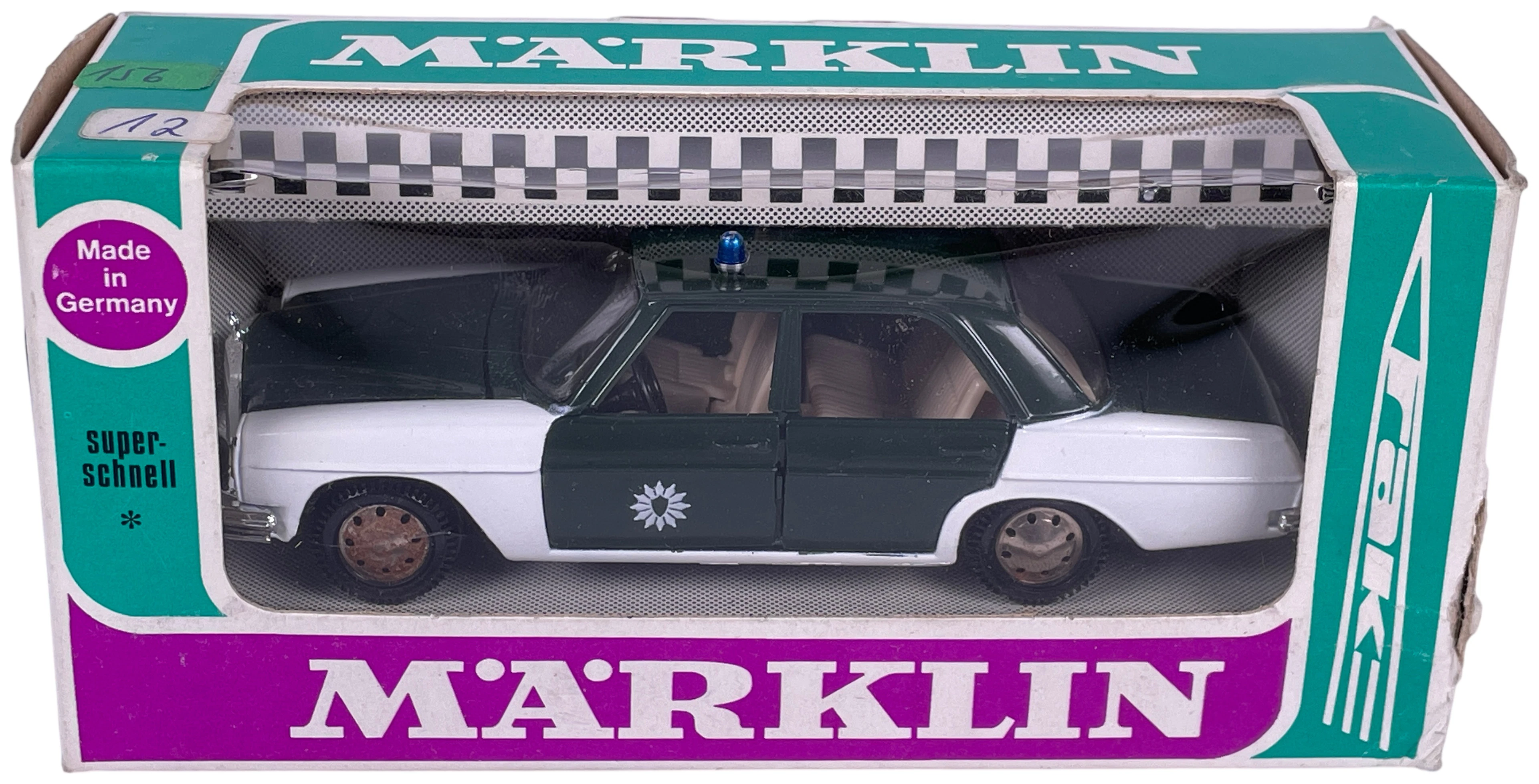 Los 2001: Märklin RAK Mercedes 250 Polizei Modellauto 1828 in OVP