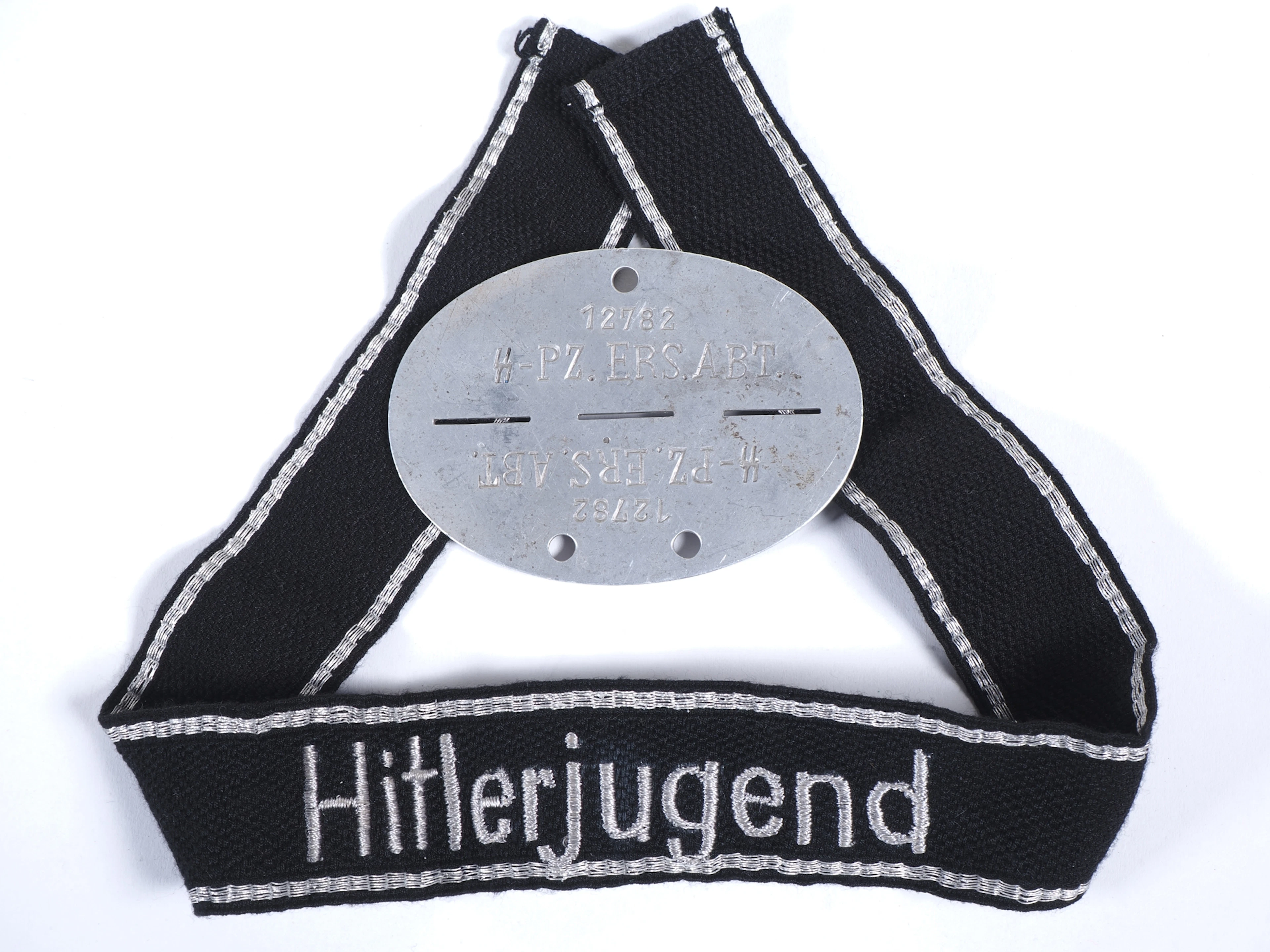 Los 2405: SS Erkennungsmarke SS Panzer und Ärmelband WK2