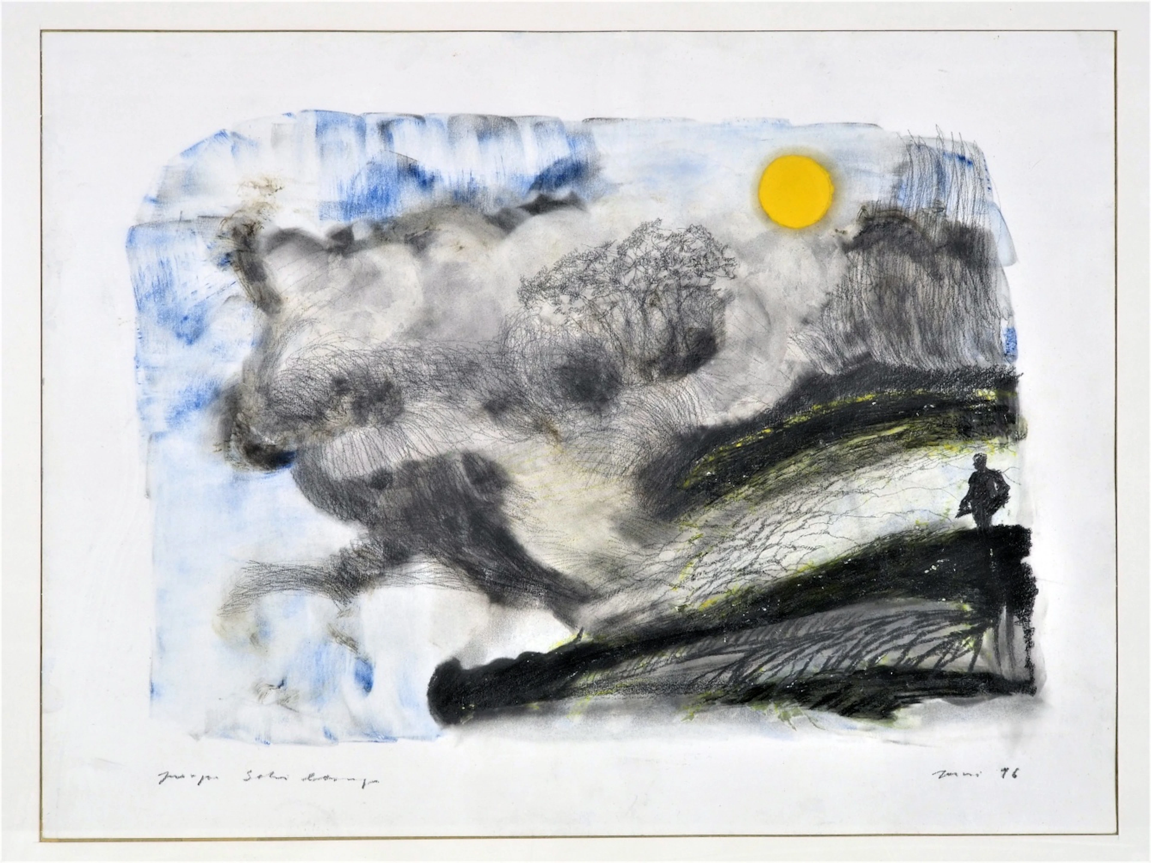 Los 17: Abstrahierte Landschaft - unleserlich signiert, 1996
