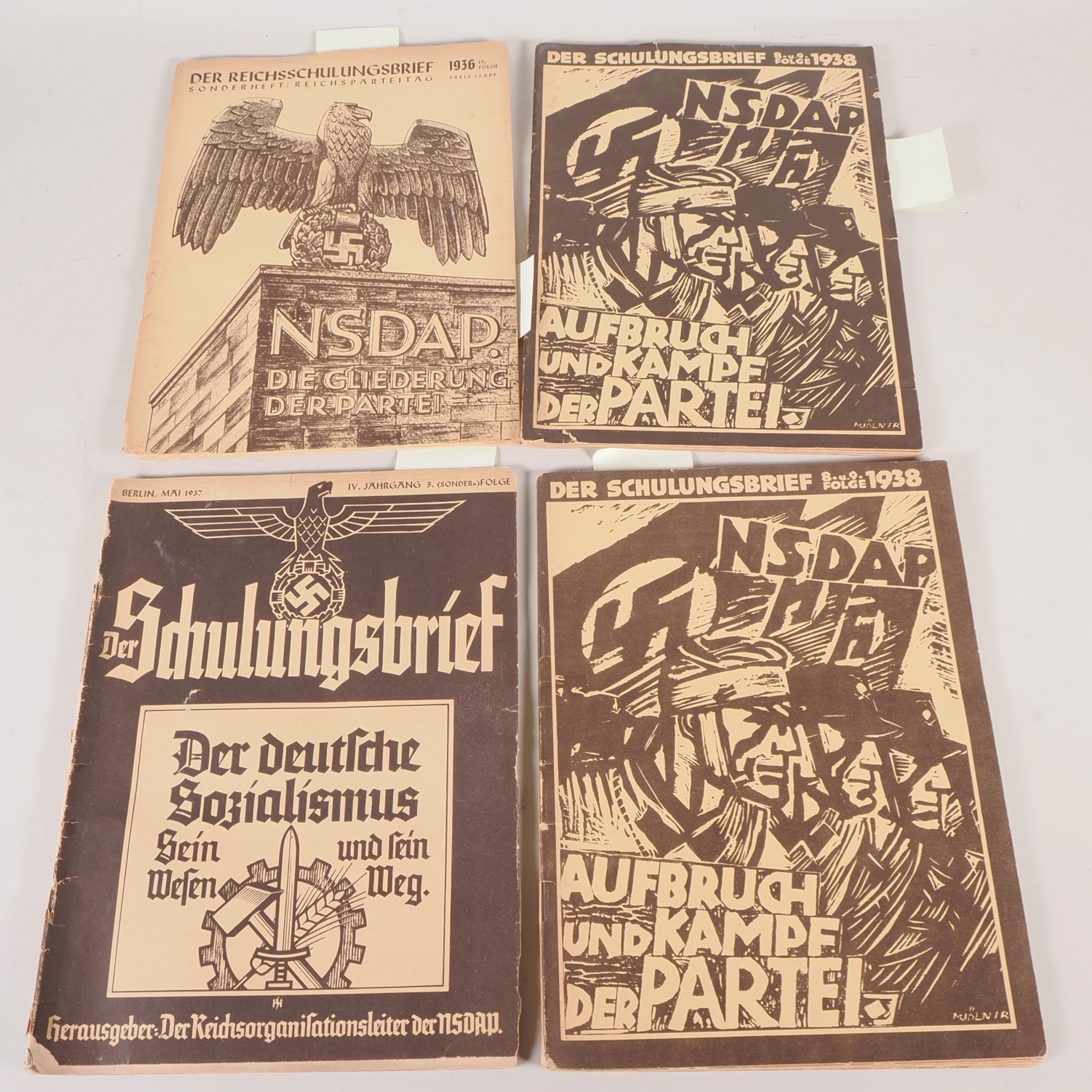 Los 2359: 4x Der Reichsschulungsbrief der NSDAP 1936-1938