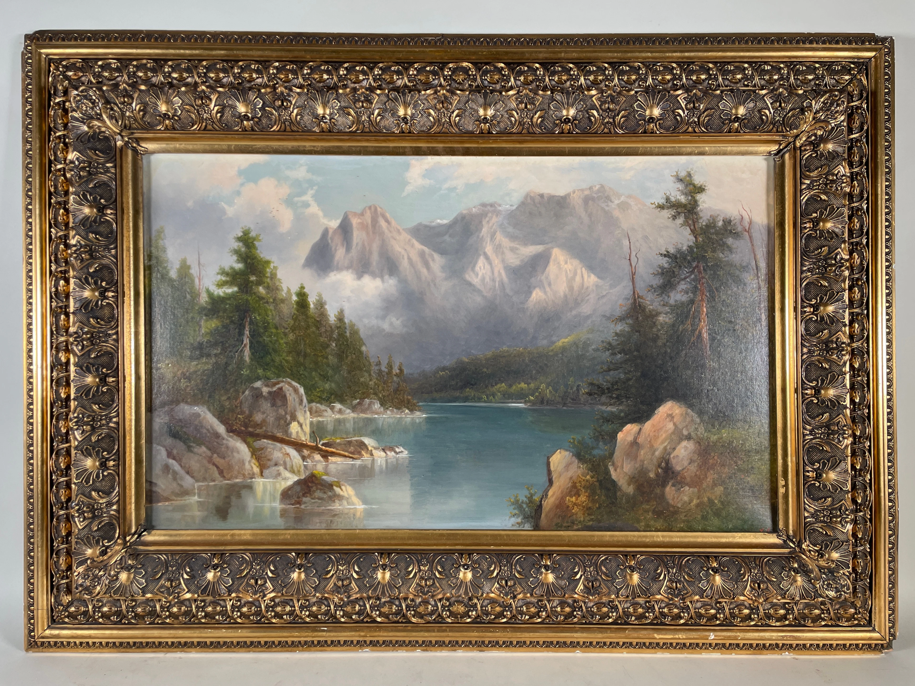 Los 80: Monogrammist CS, Romantische Gebirgslandschaft mit Gebirge