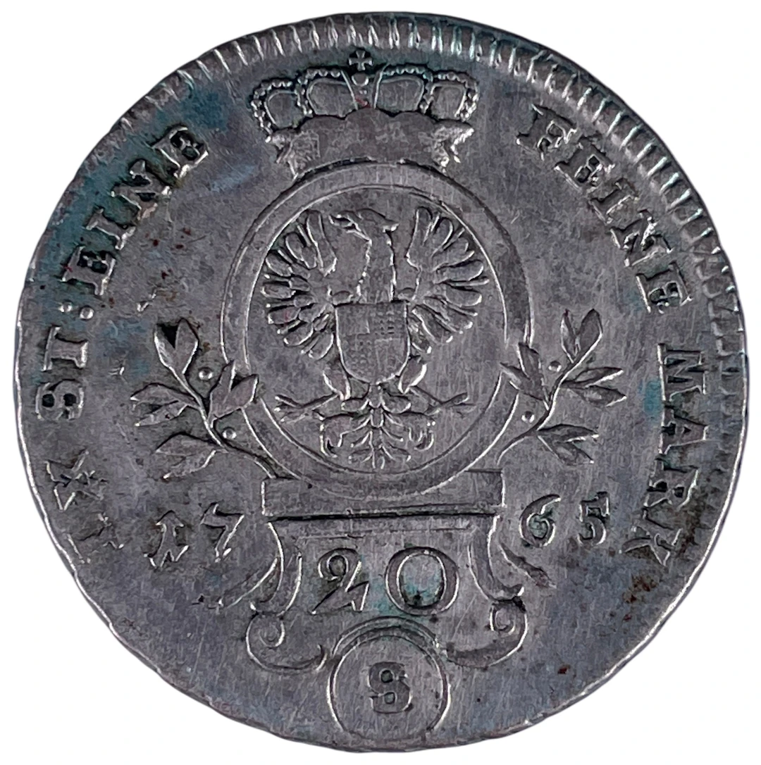 Los 1422: Brandenburg-Ansbach 20 Kreuzer Silbermünze 1765 Alexander