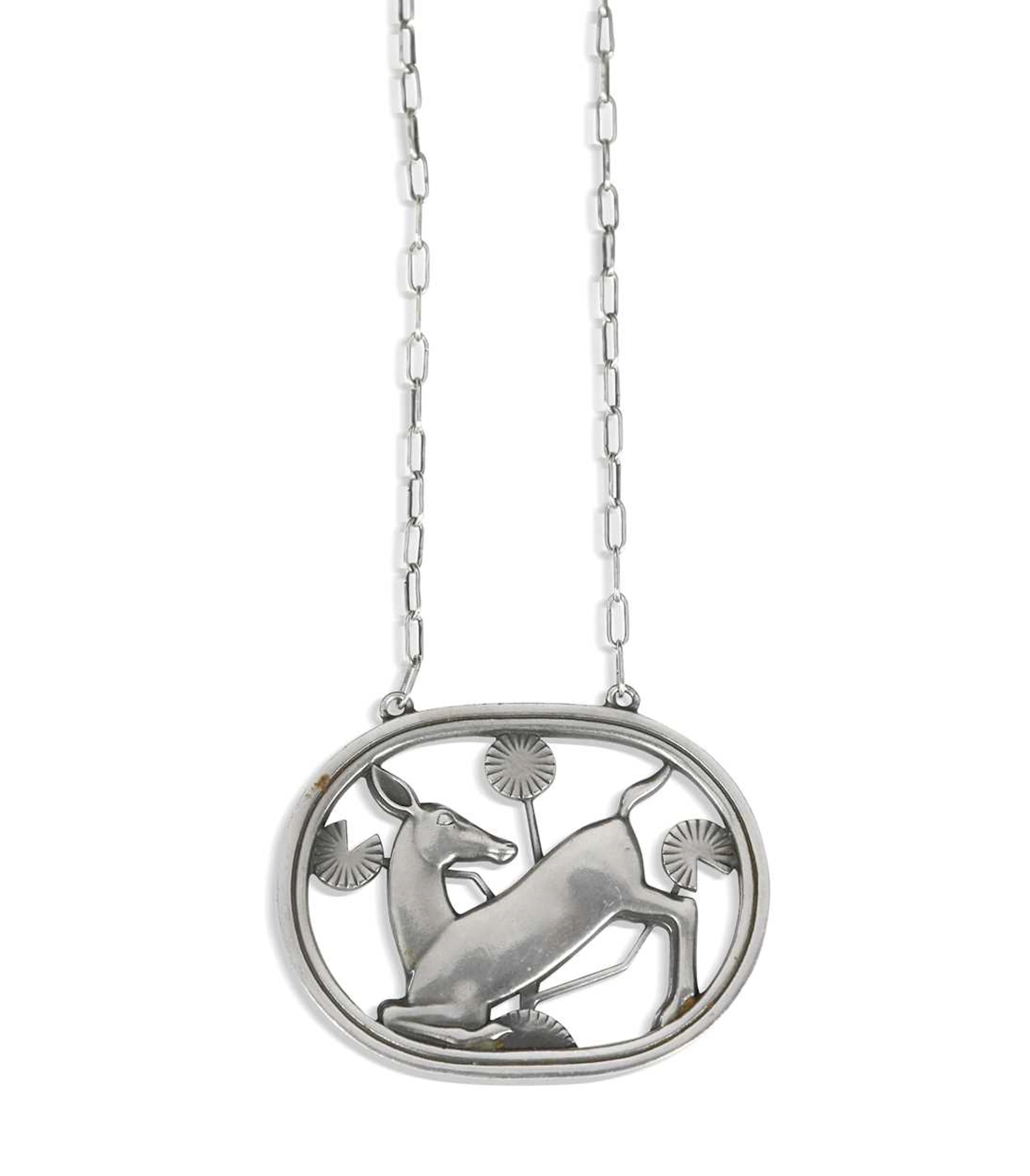 Arno Malinowski for Georg Jensen, a 'Deer' pendant necklace, no. 95