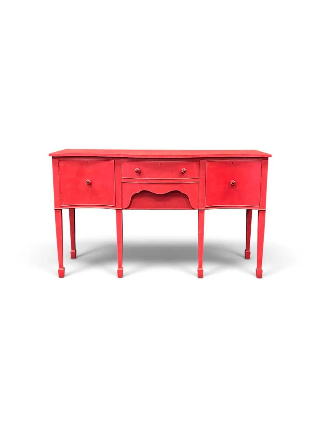 A Regency style red painted side board
