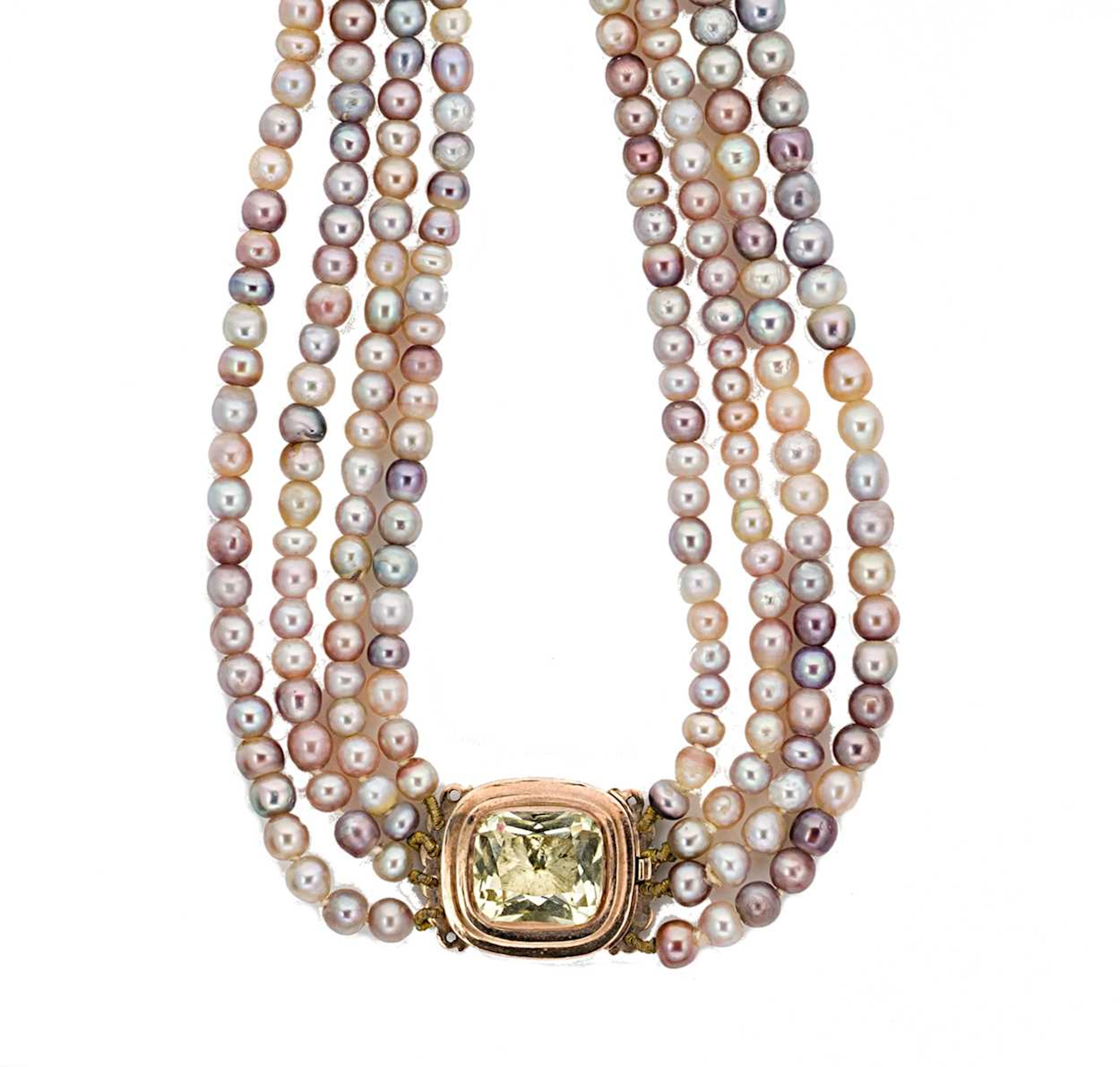 A four row cultured freshwater pearl necklace