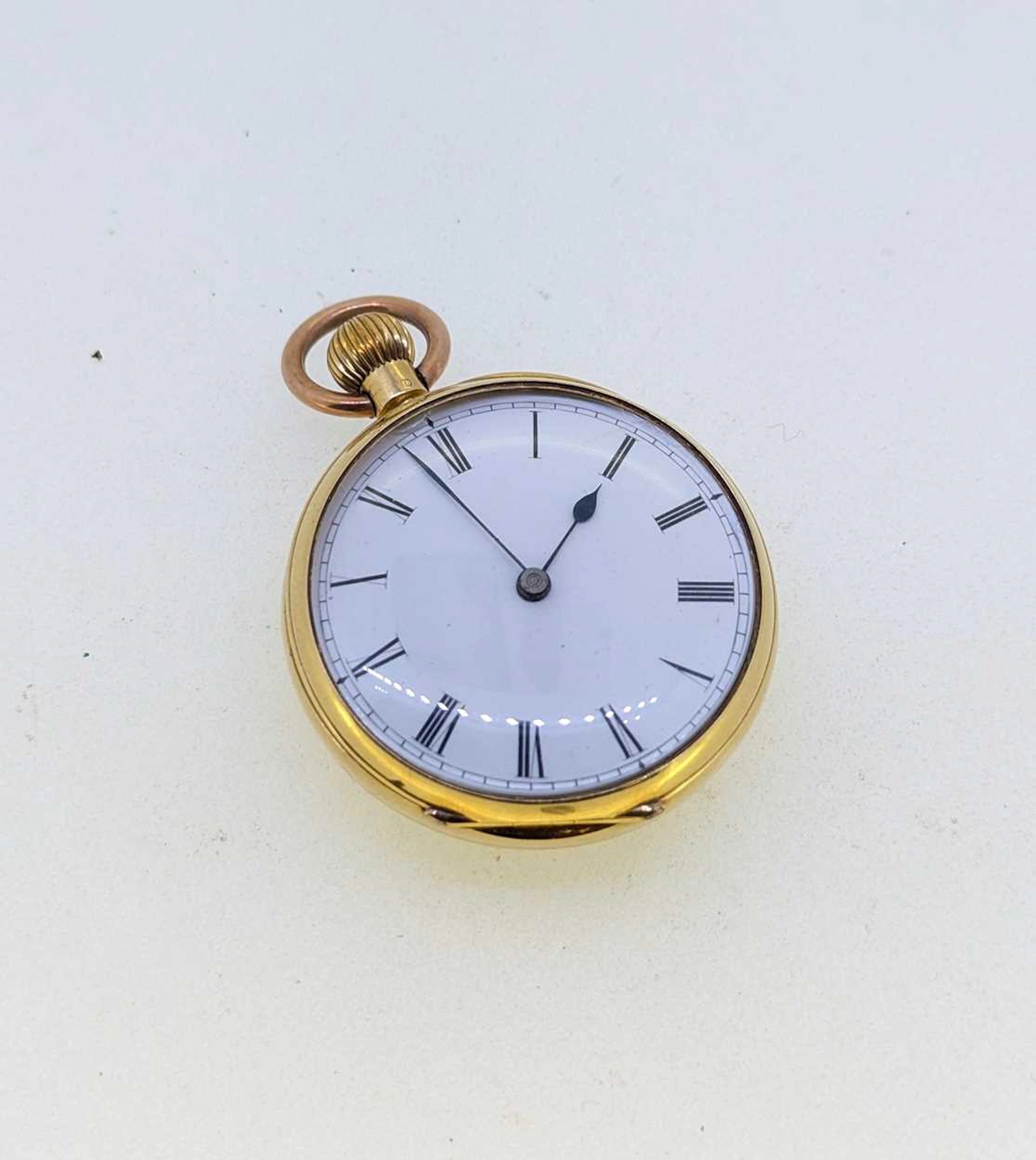 An 18ct cased mid size open faced pocket watch