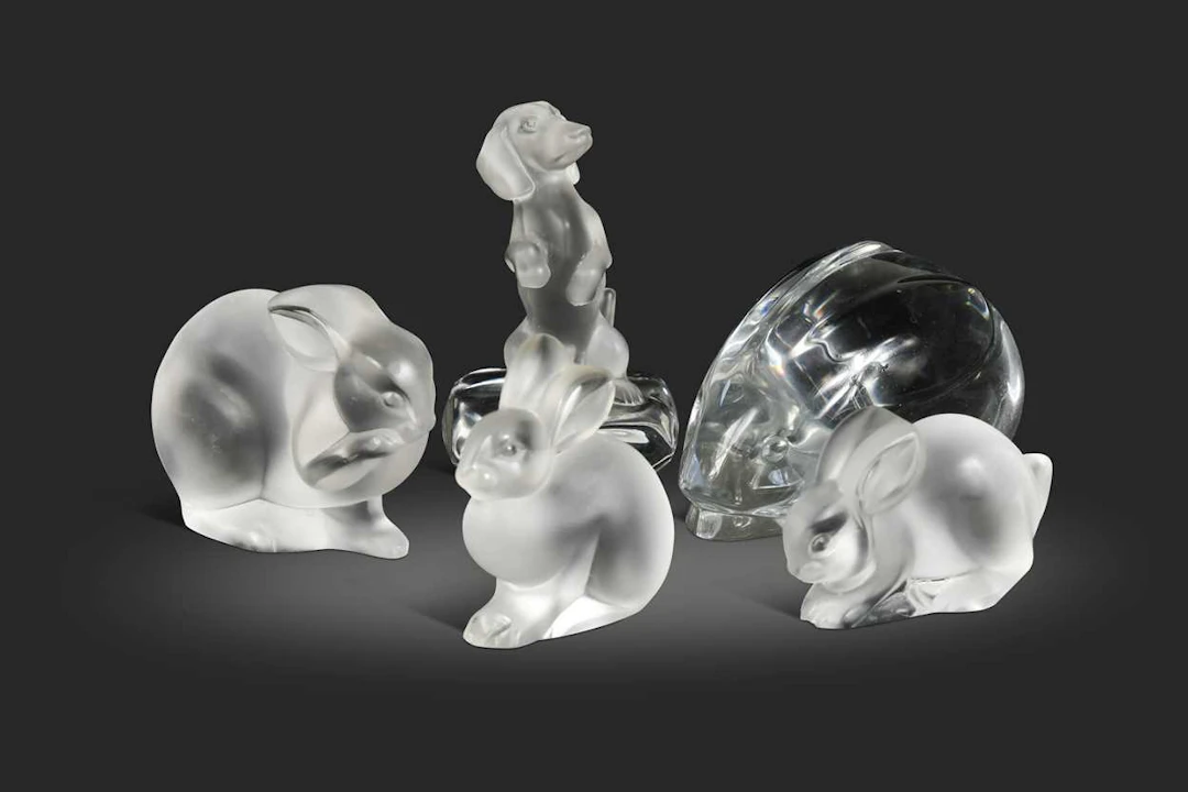 A collection of glass model animals