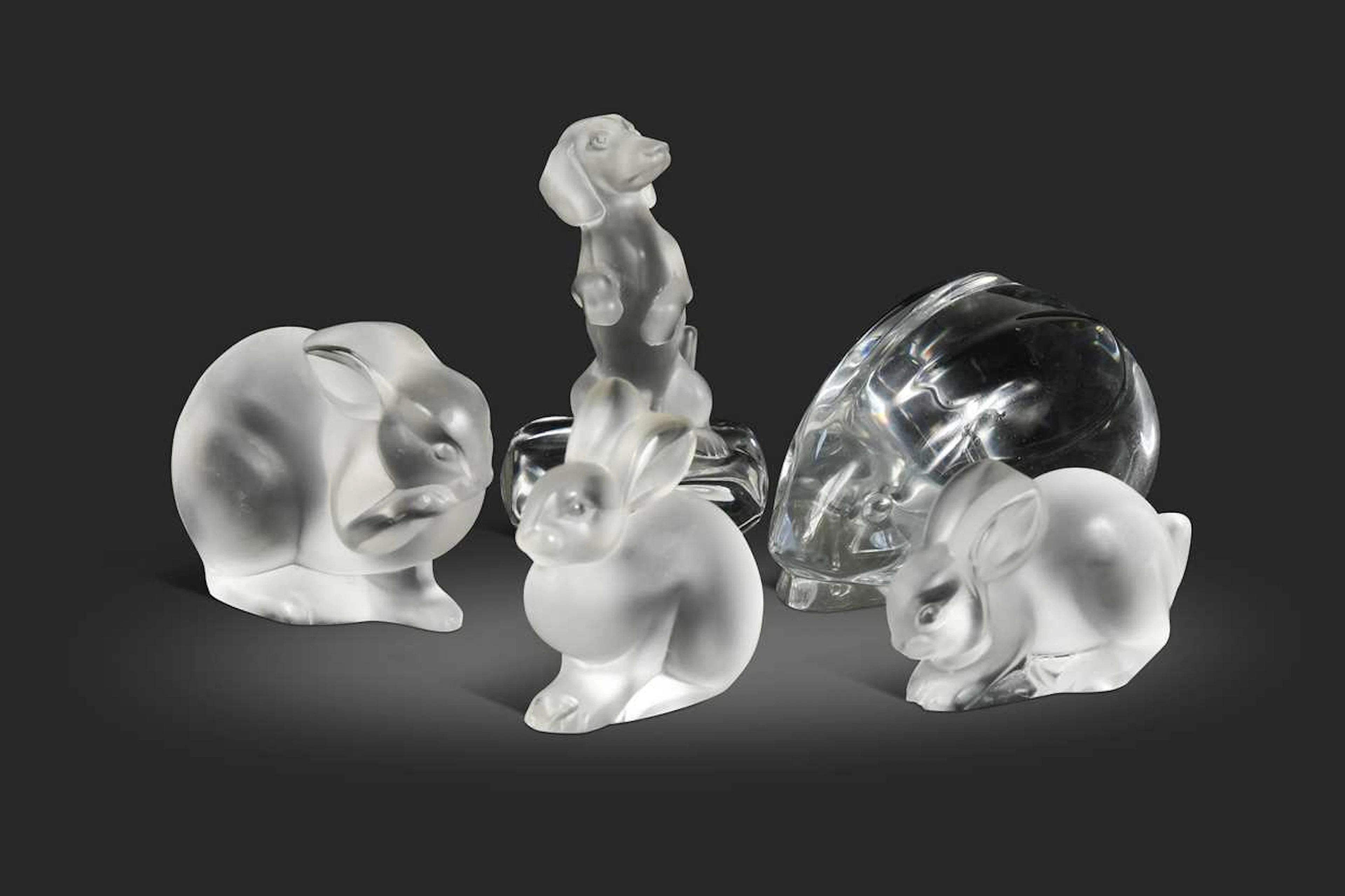A collection of glass model animals