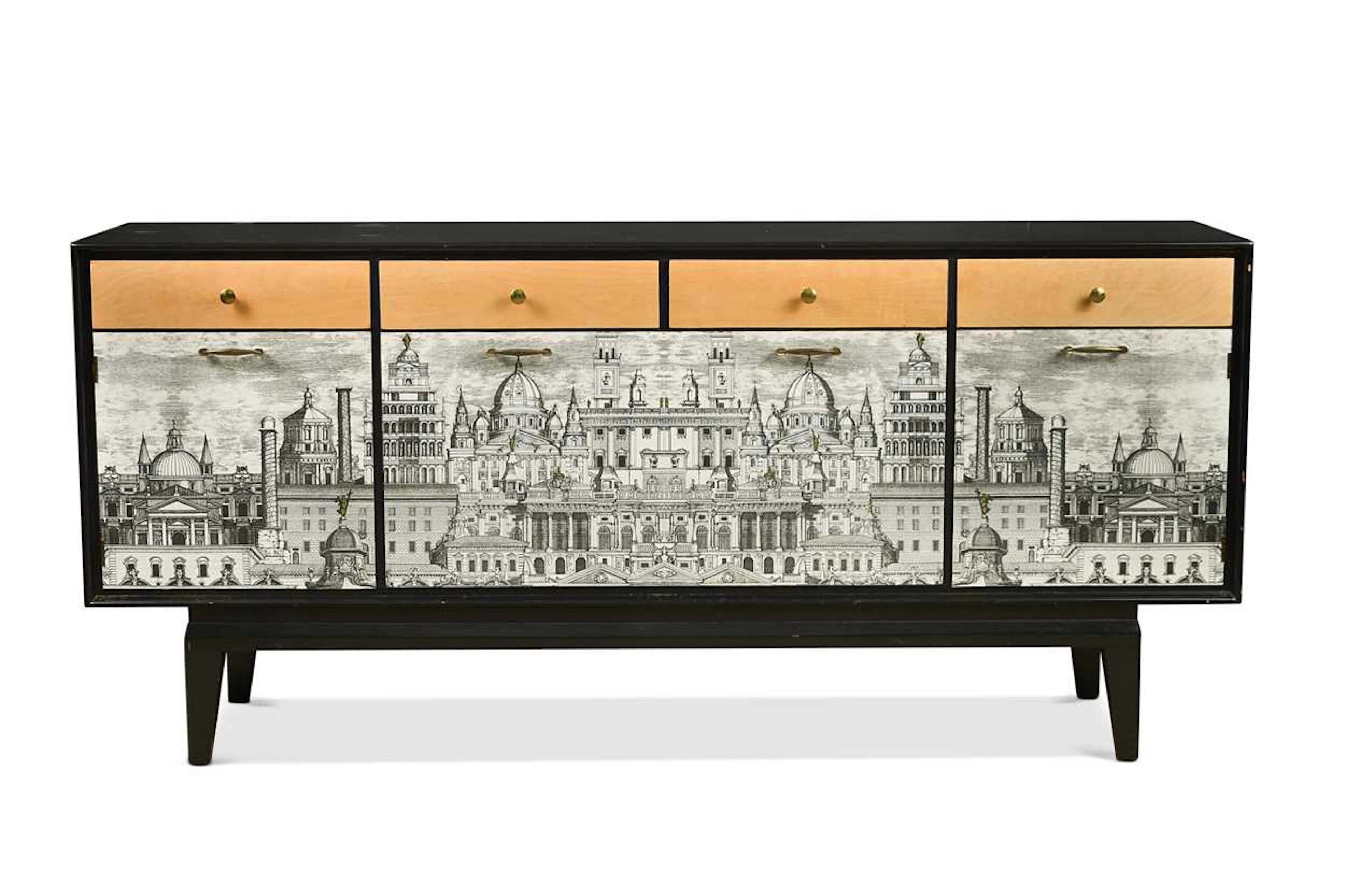 A mid-century cityscape sideboard