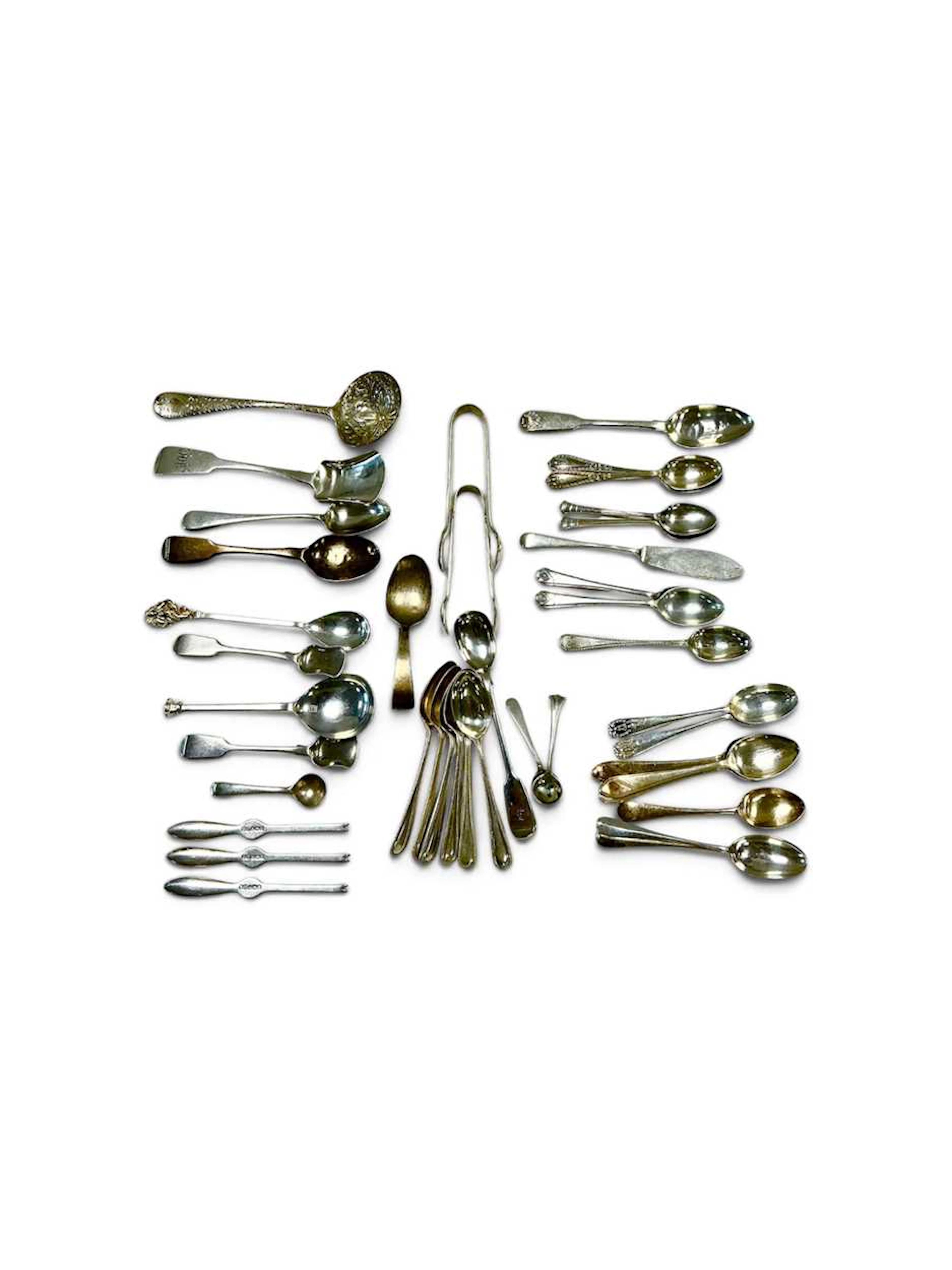 A miscellaneous collection of silver teaspoons