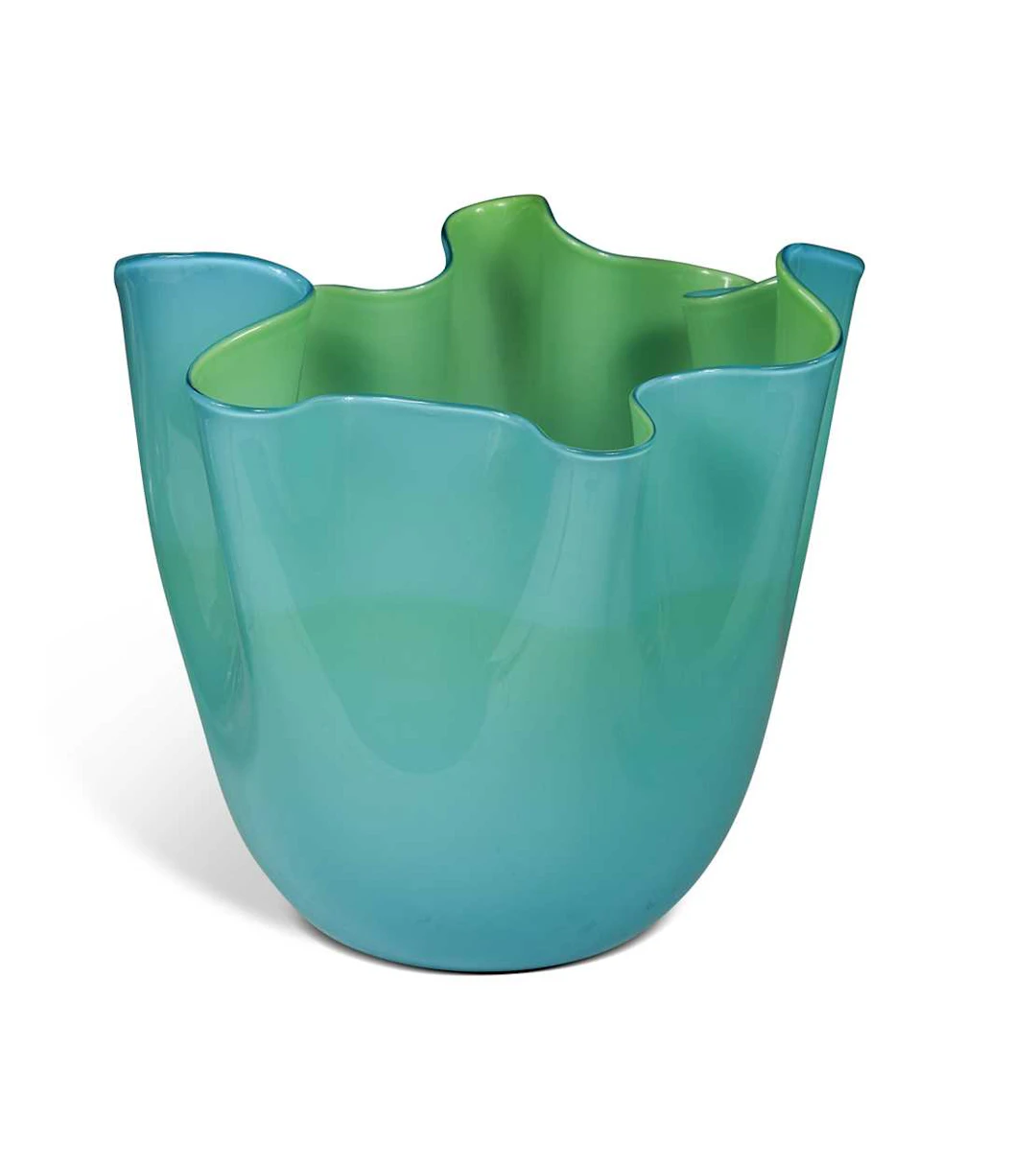 A Venini glass fazzaletto or handkerchief vase