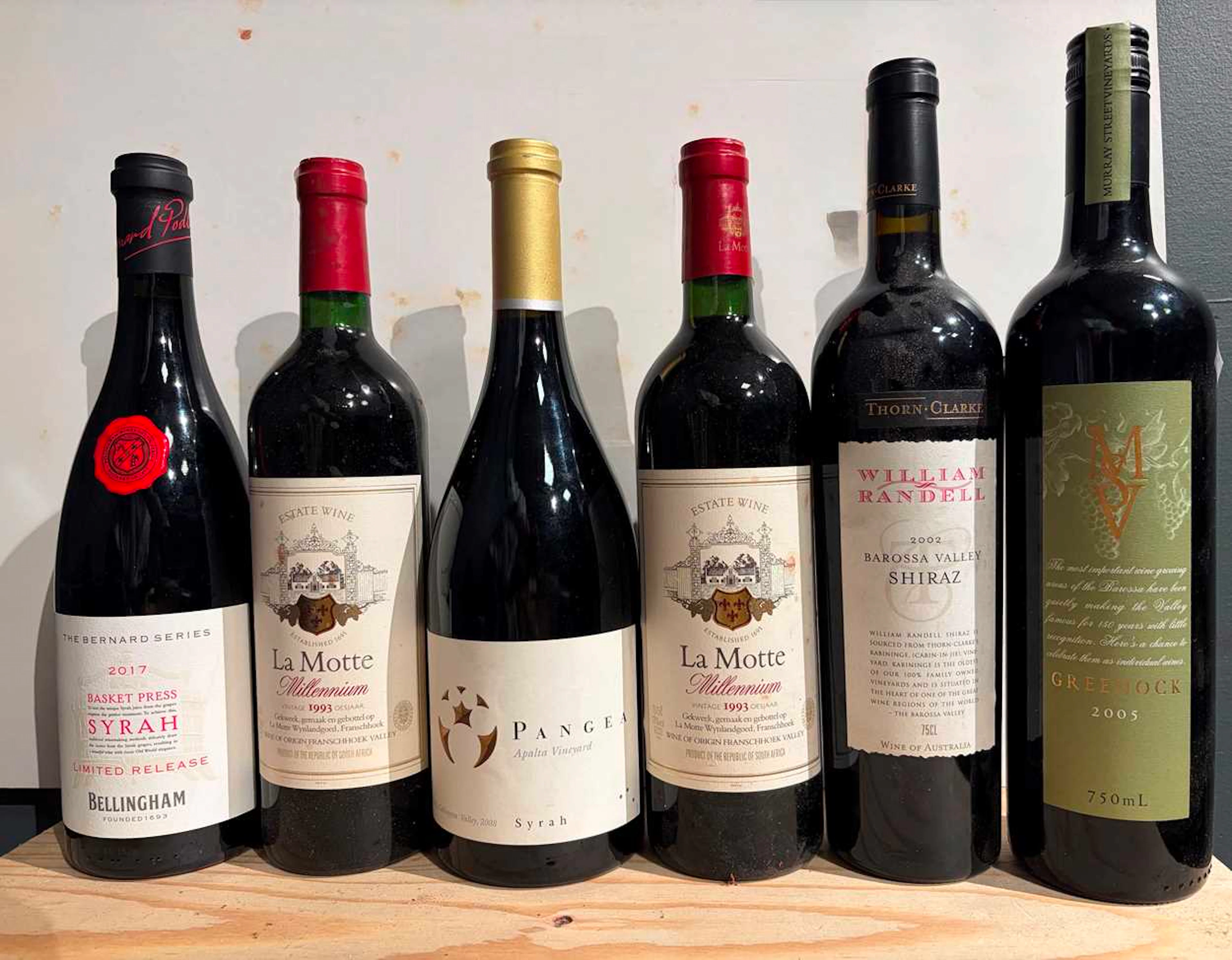 Australian and other red wines.
