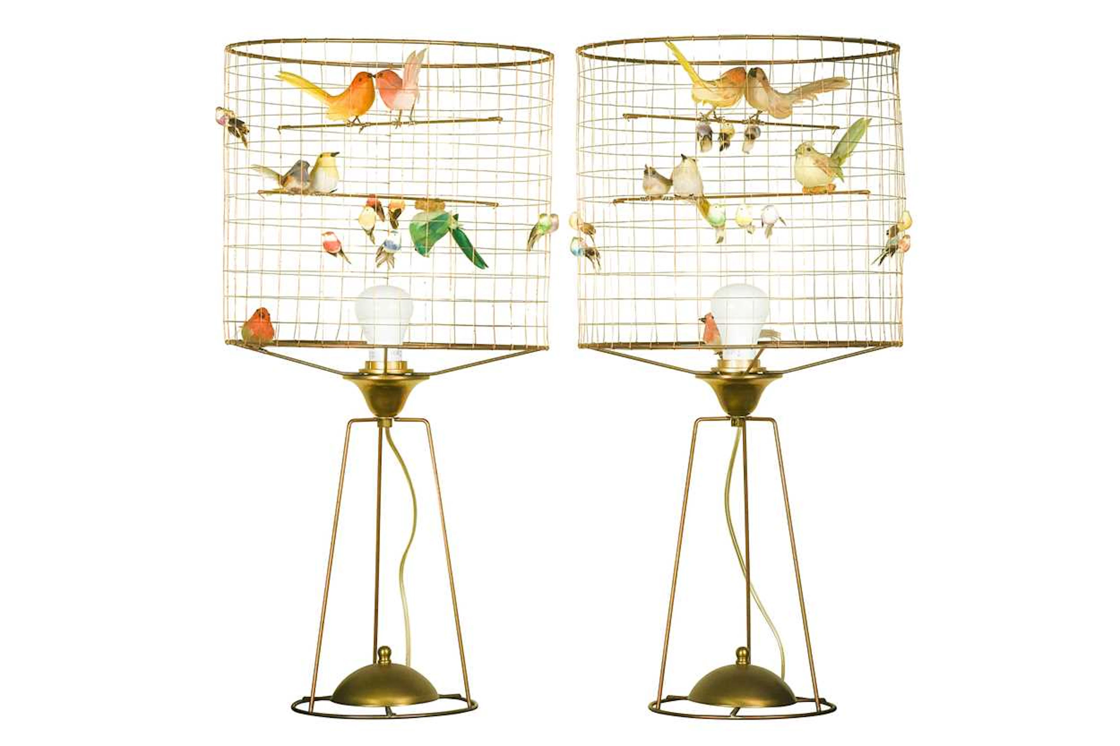 Mathieu Challières (Contemporary), a pair of Aviary table lamps