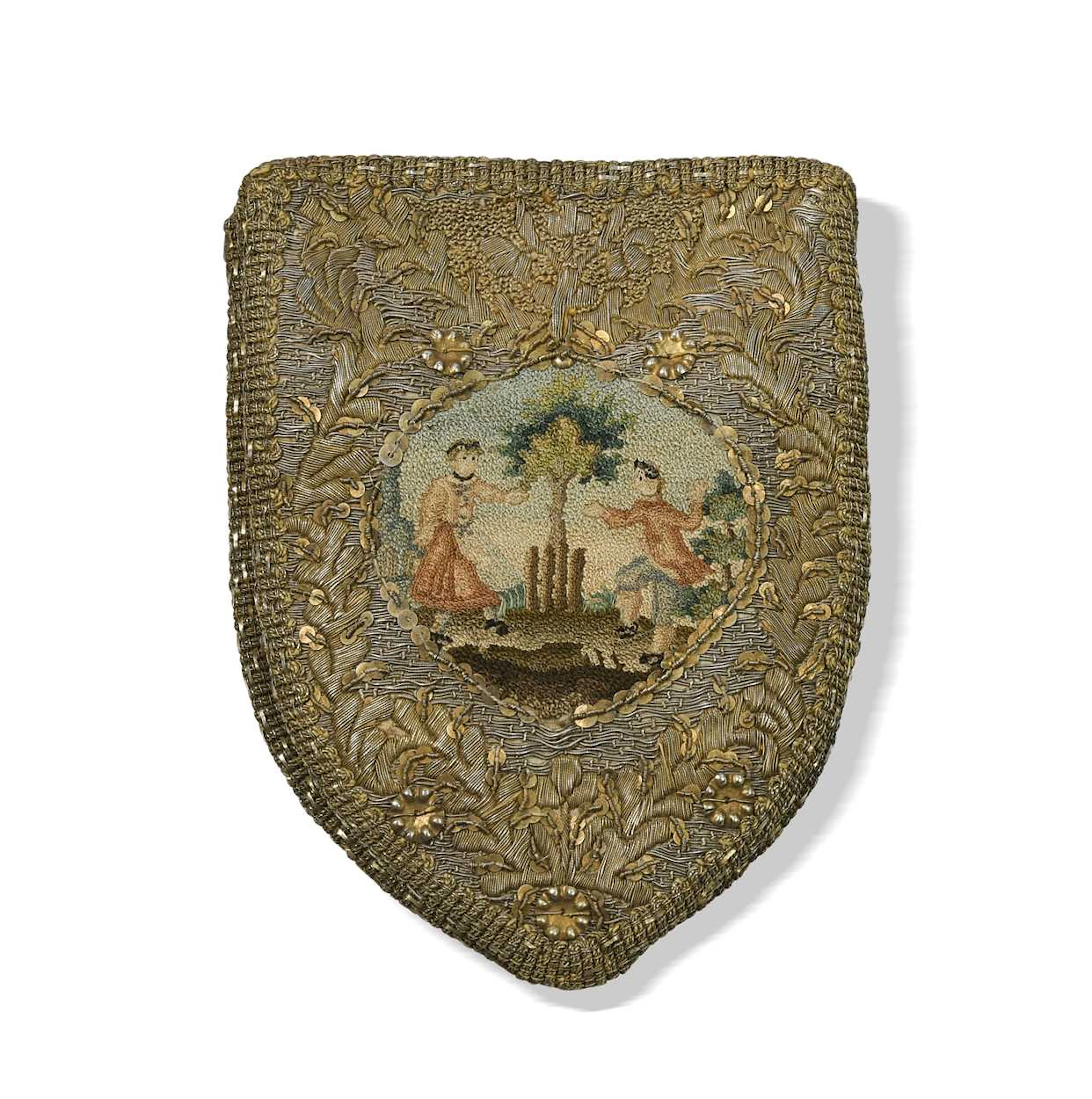 A German or Austrian shield-shaped purse, 18th century