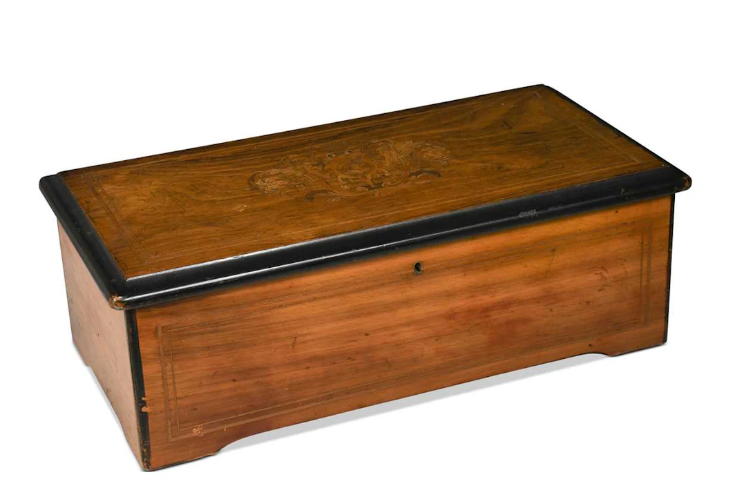 A Swiss rosewood and inlaid case musical box, 19th century