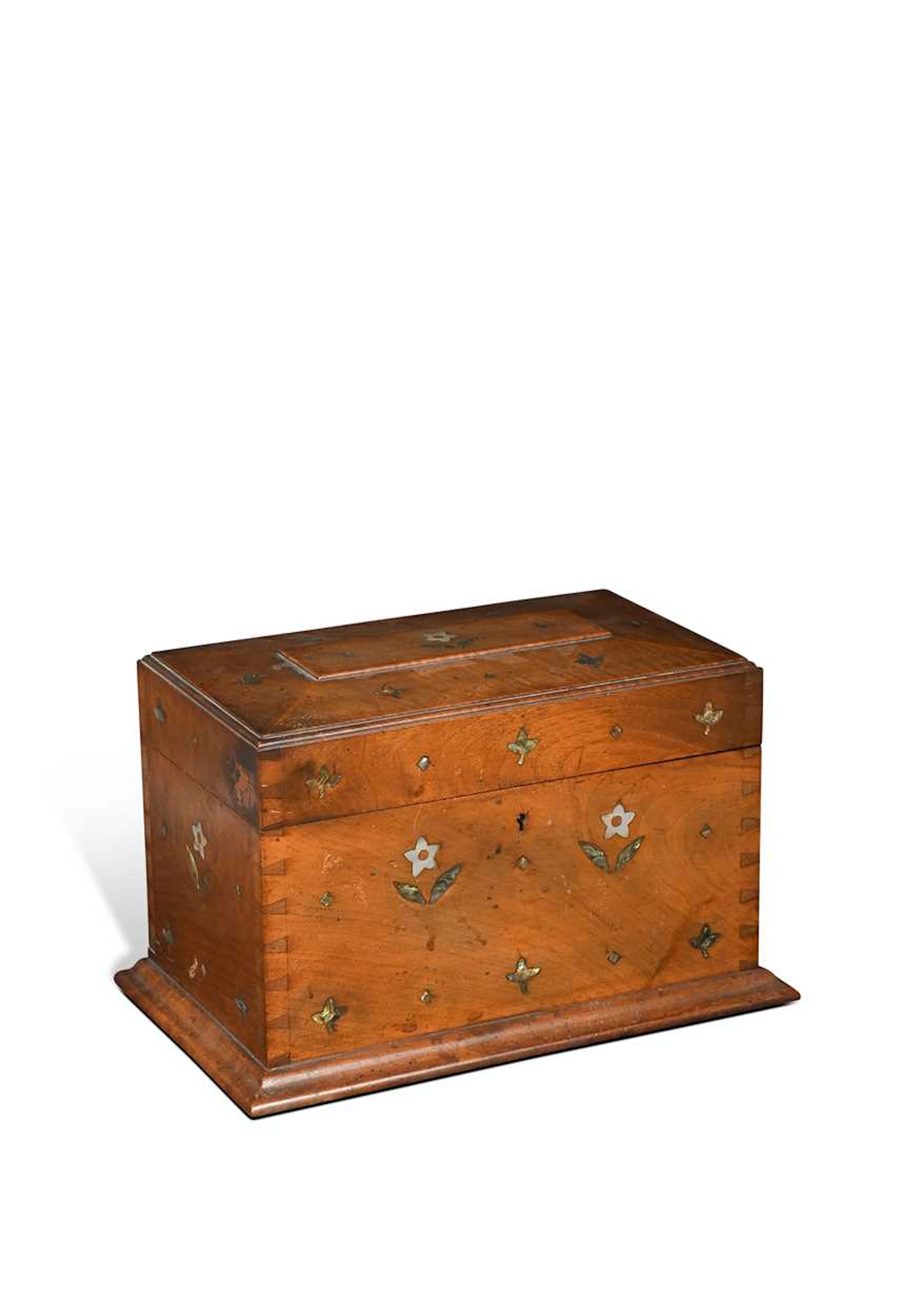 Ernest Gimson (1864-1919), a rare inlaid walnut stationery box