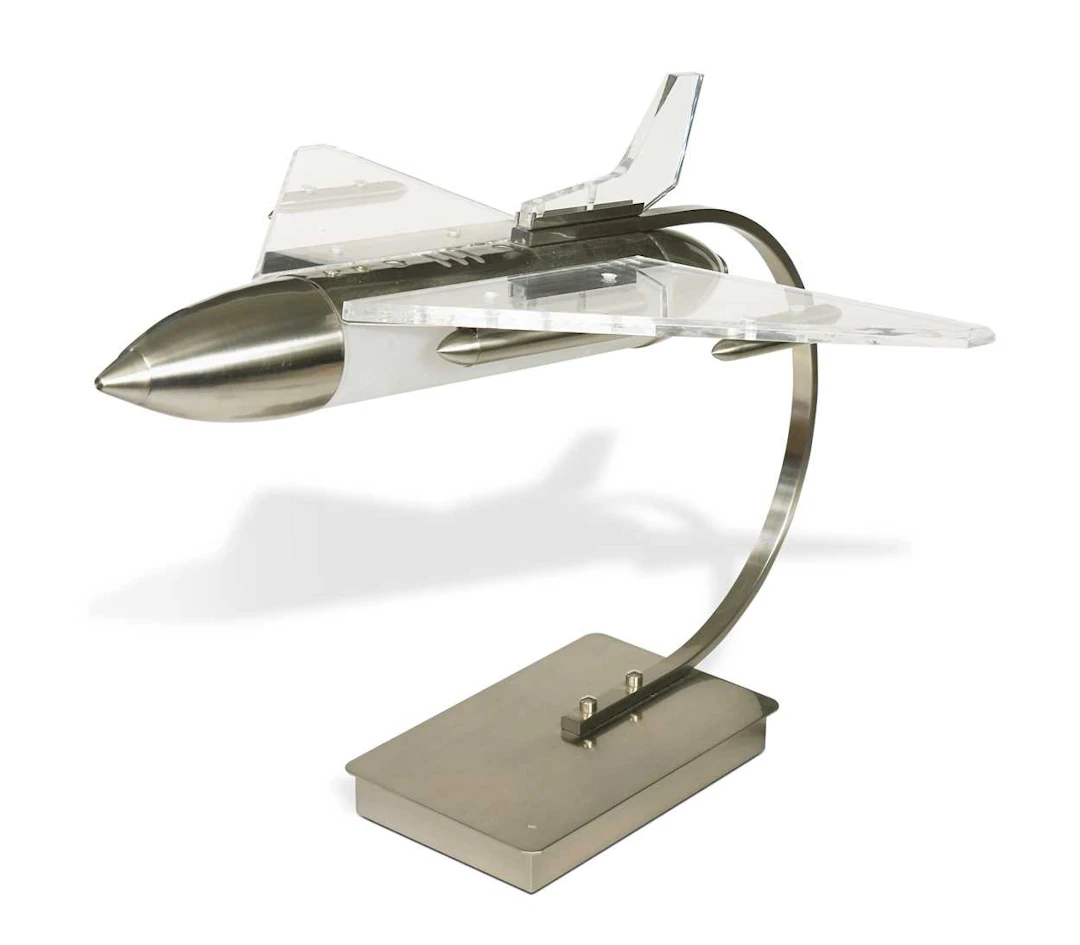 A steel and acrylic novelty table lamp, 1980s