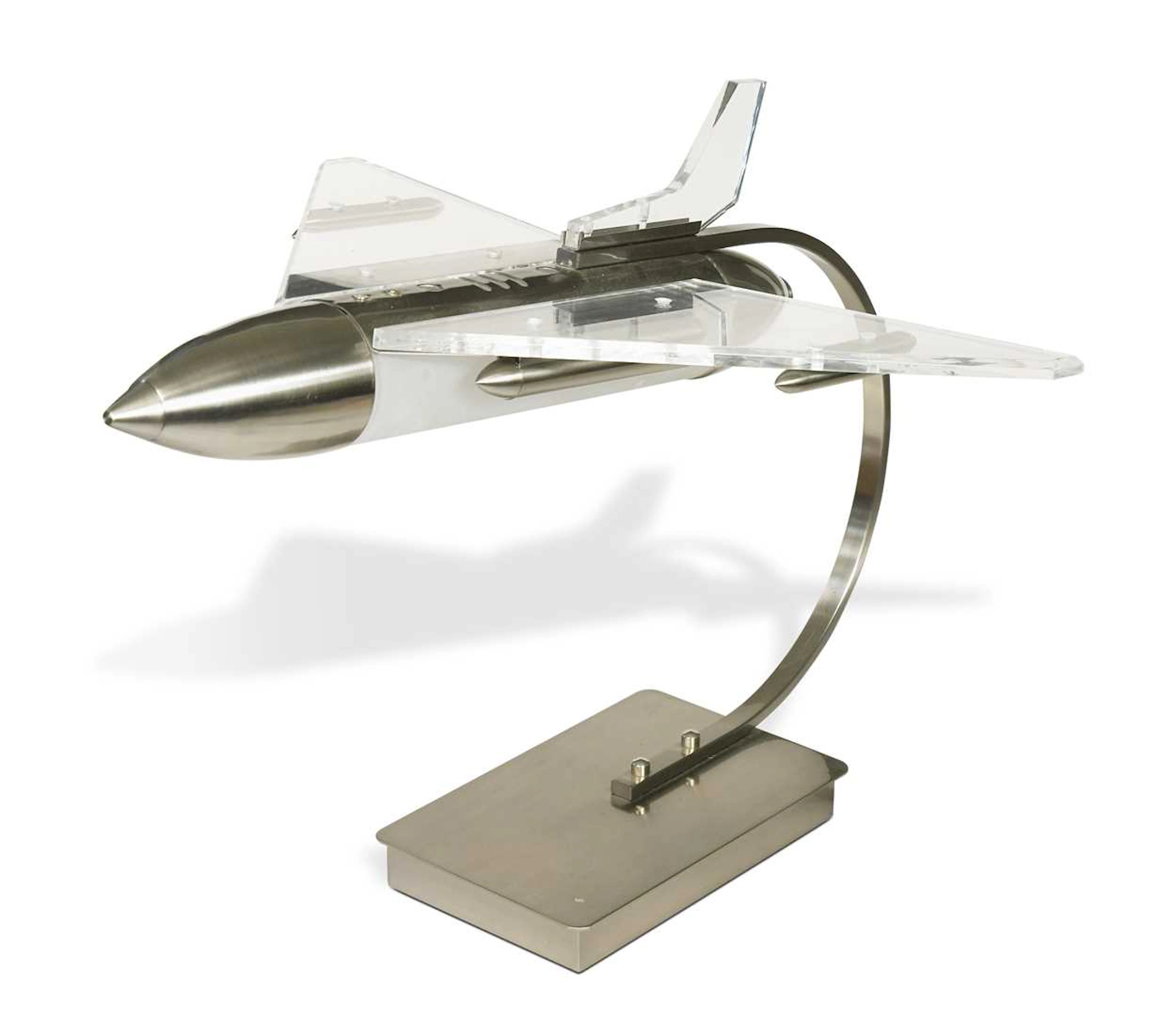 A steel and acrylic novelty table lamp, 1980s